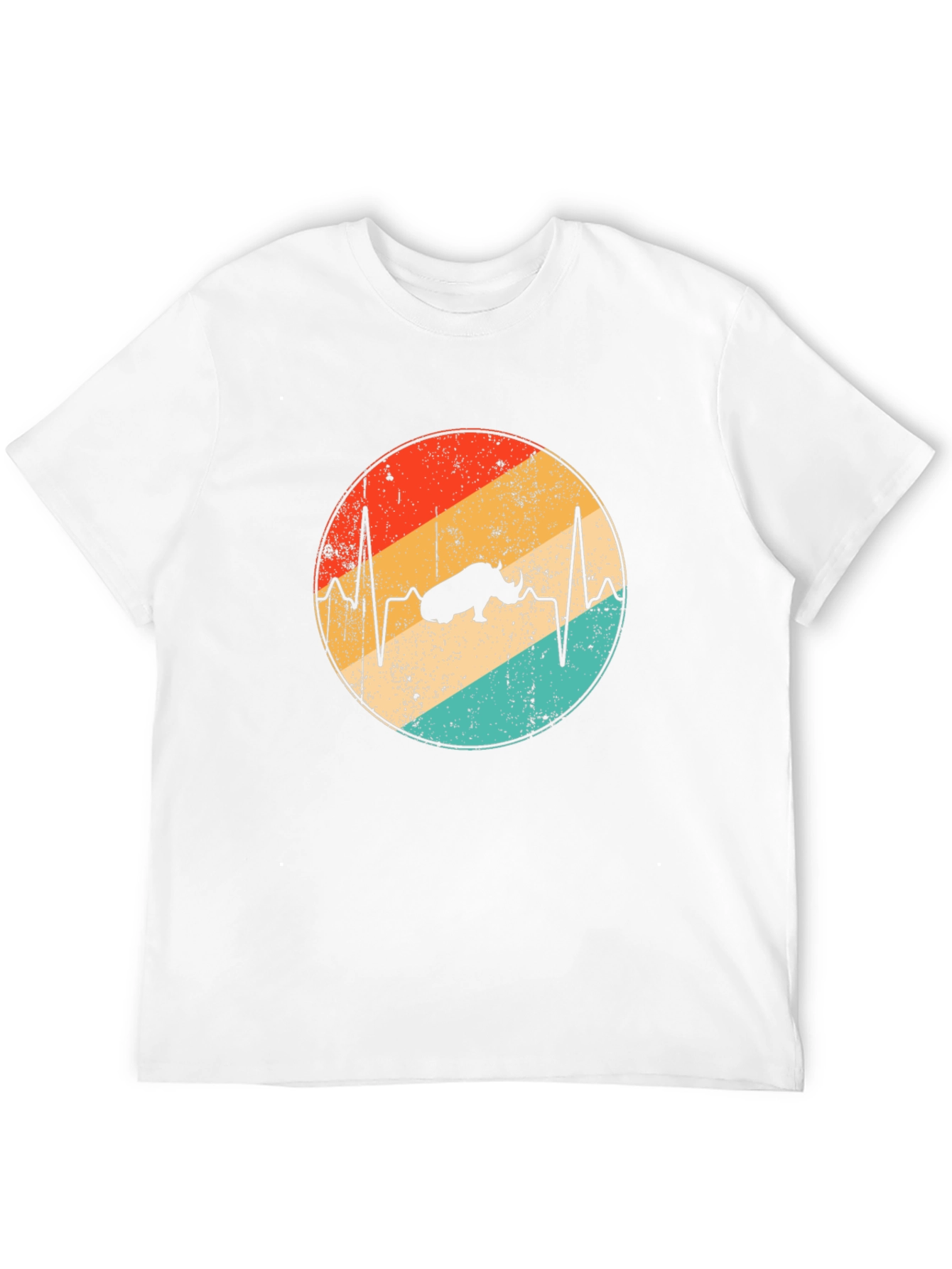 Retro Rhino Heartbeat Graphic Tee