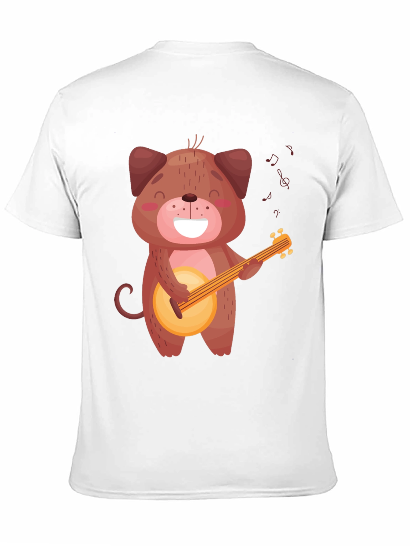 Cute Dog Playing Banjo T-Shirt - Black