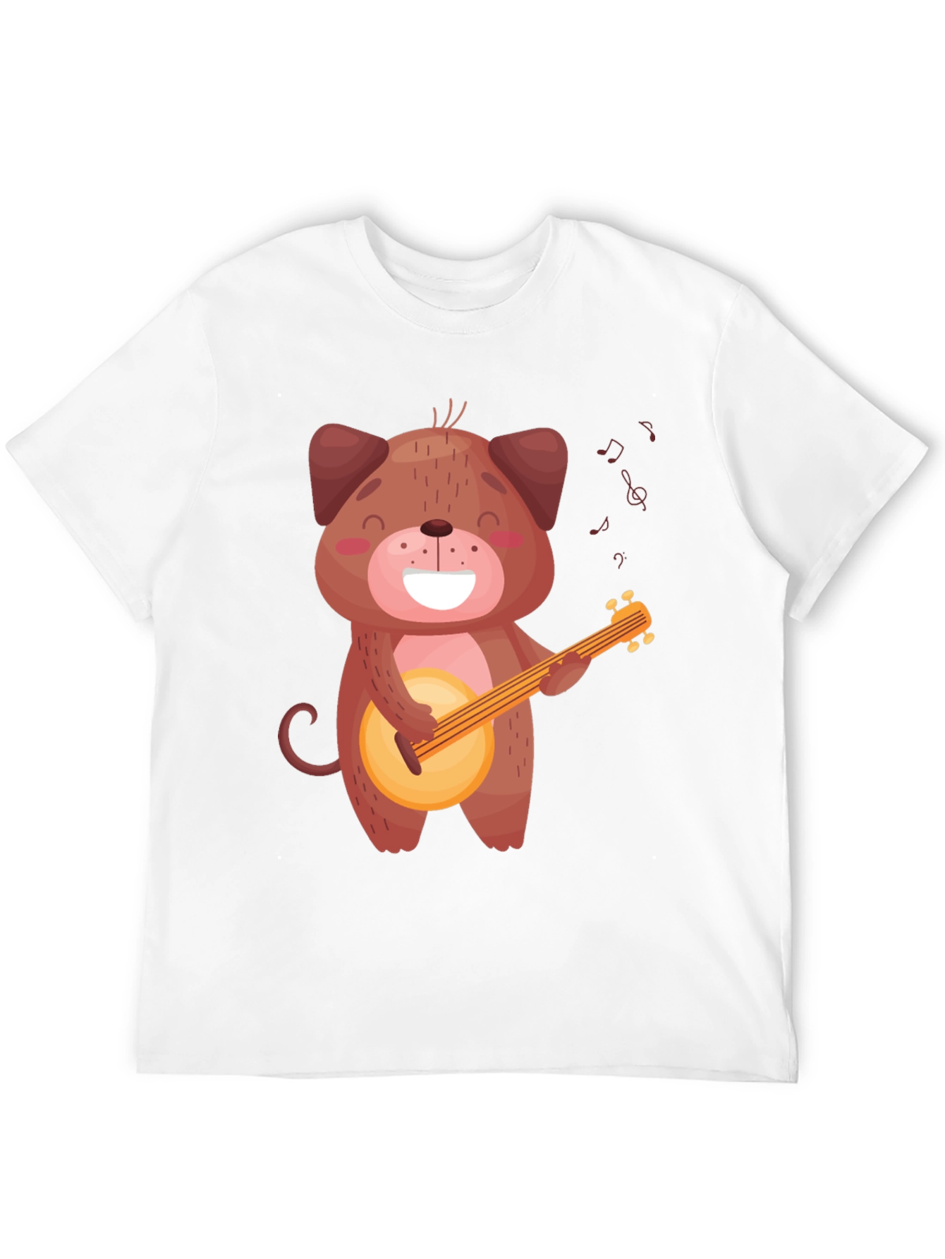 Cute Dog Playing Banjo T-Shirt - Black