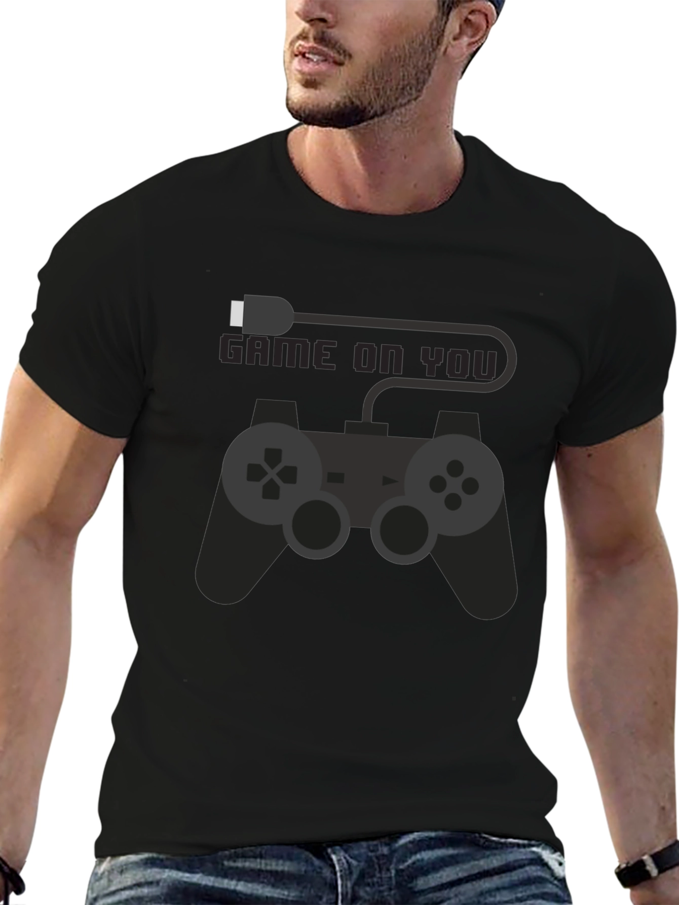 Game On You Black T-Shirt - Gamer Style