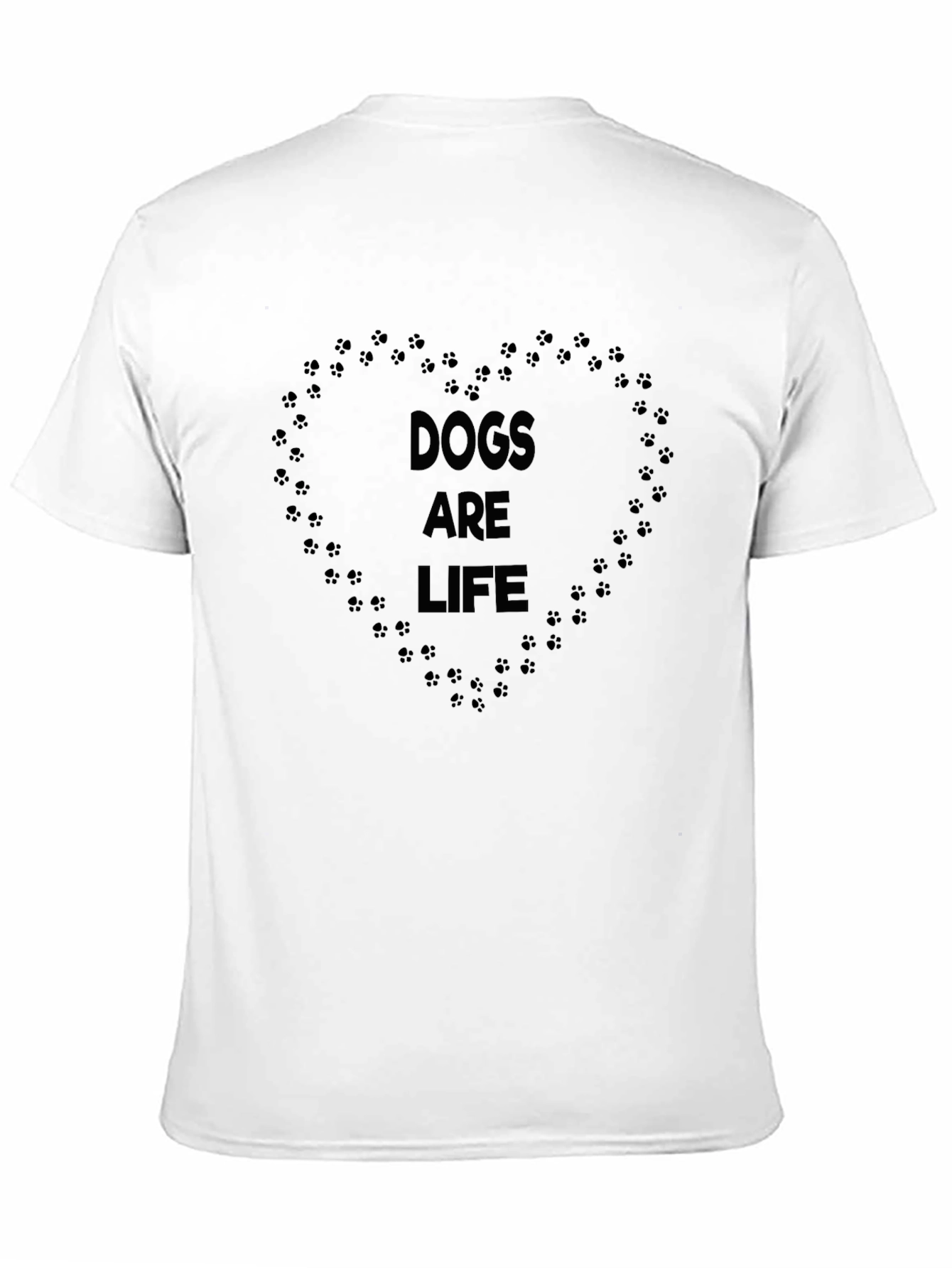Dogs Are Life Paw Print Heart Graphic Tee