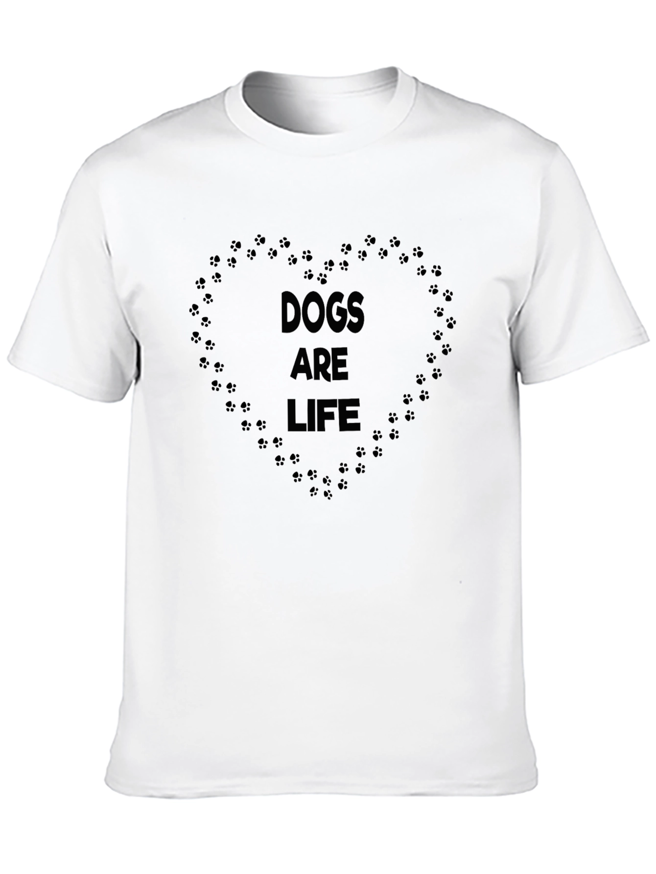 Dogs Are Life Paw Print Heart Graphic Tee