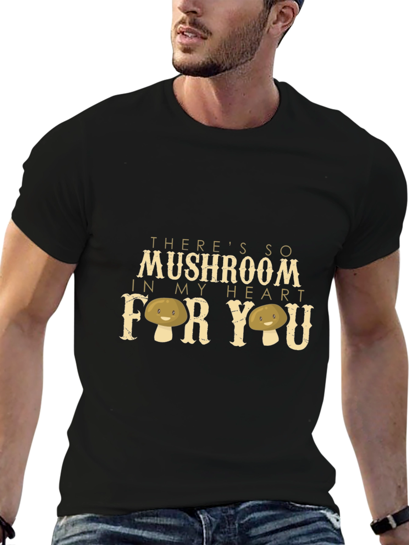 Mushroom Heart Graphic Tee - Unique Design