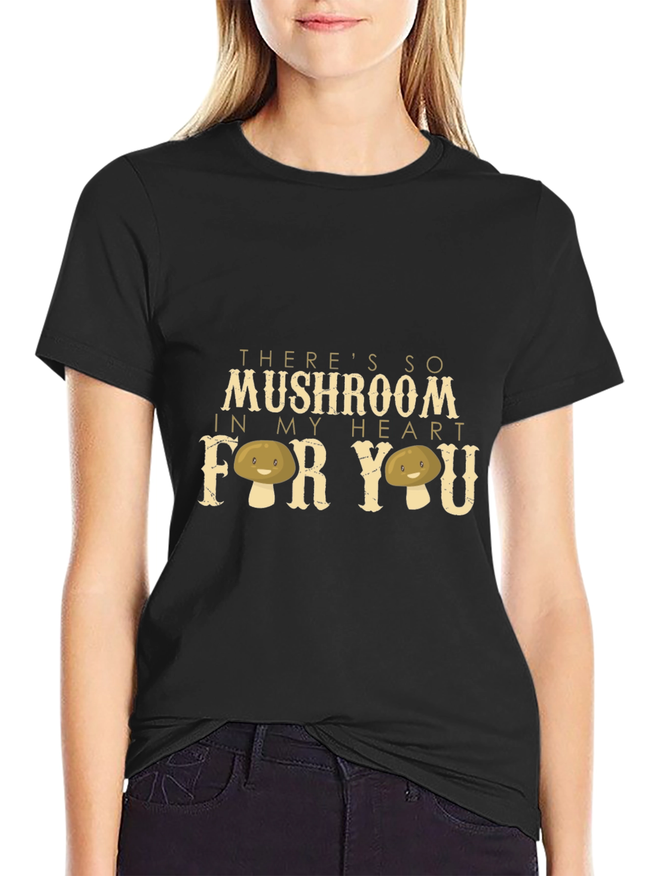 Mushroom Heart Graphic Tee - Unique Design