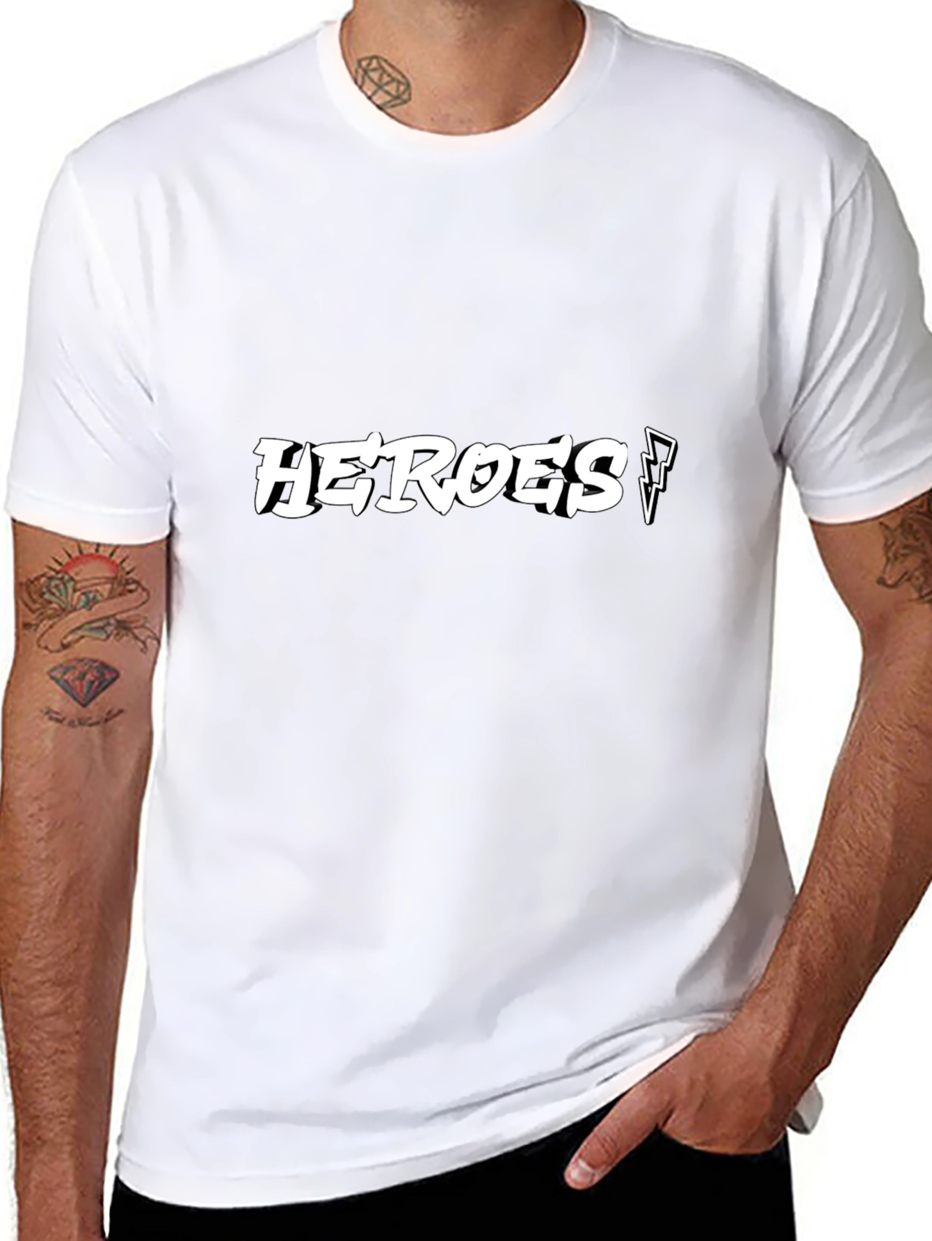 Heroes Graphic Print Crew Neck T-Shirt