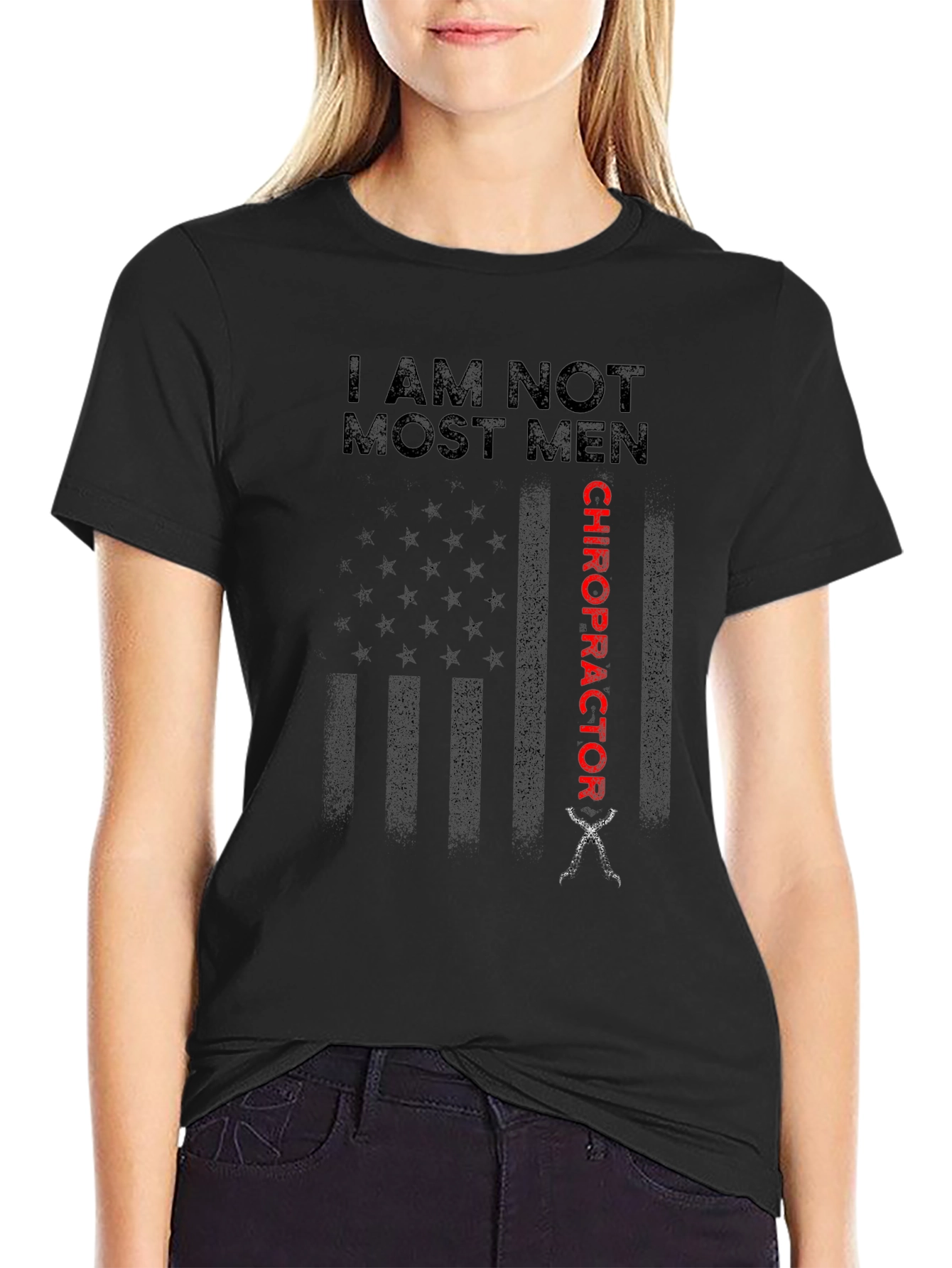 Chiropractor USA Flag Graphic T-Shirt