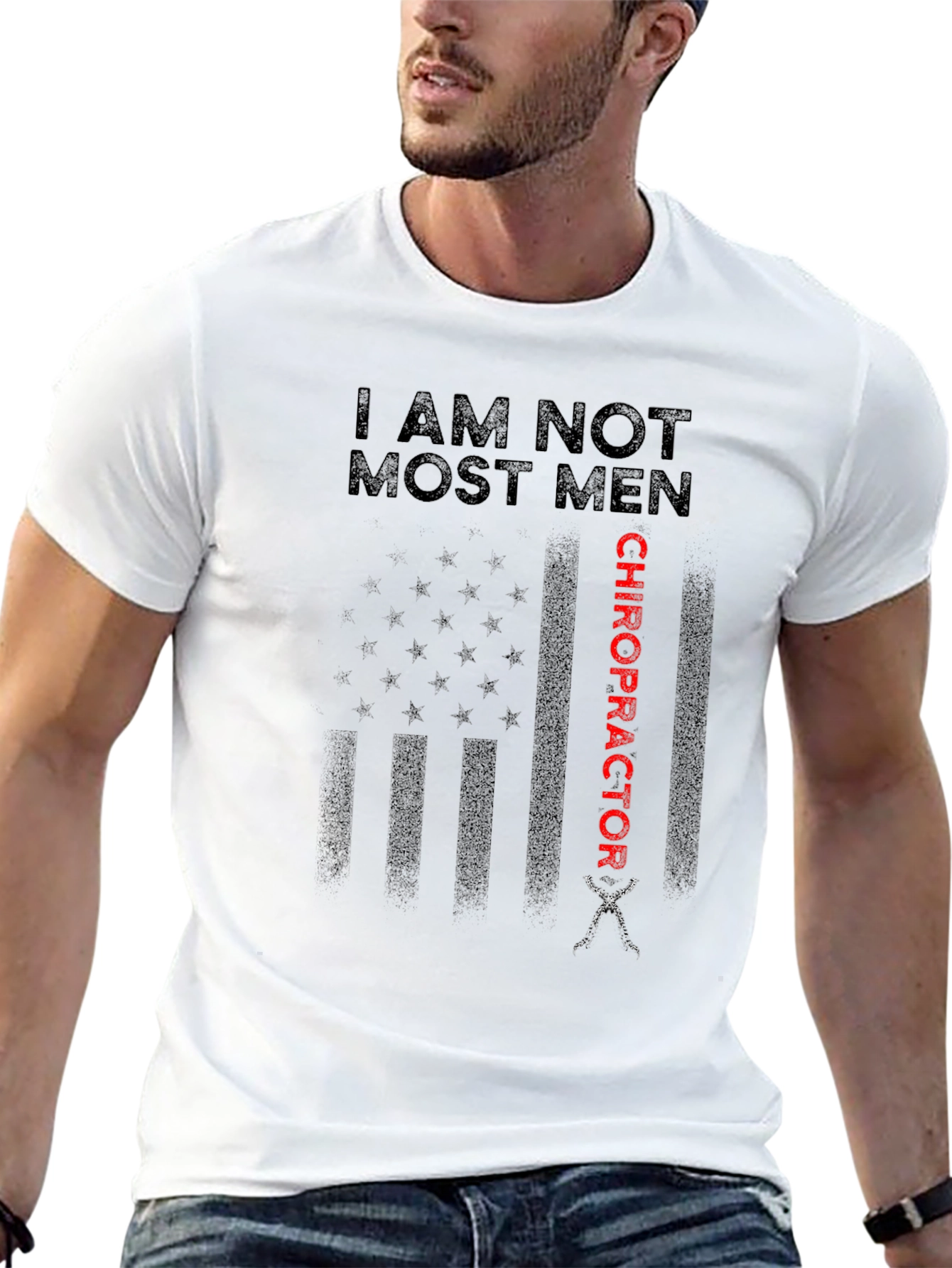 Chiropractor USA Flag Graphic T-Shirt