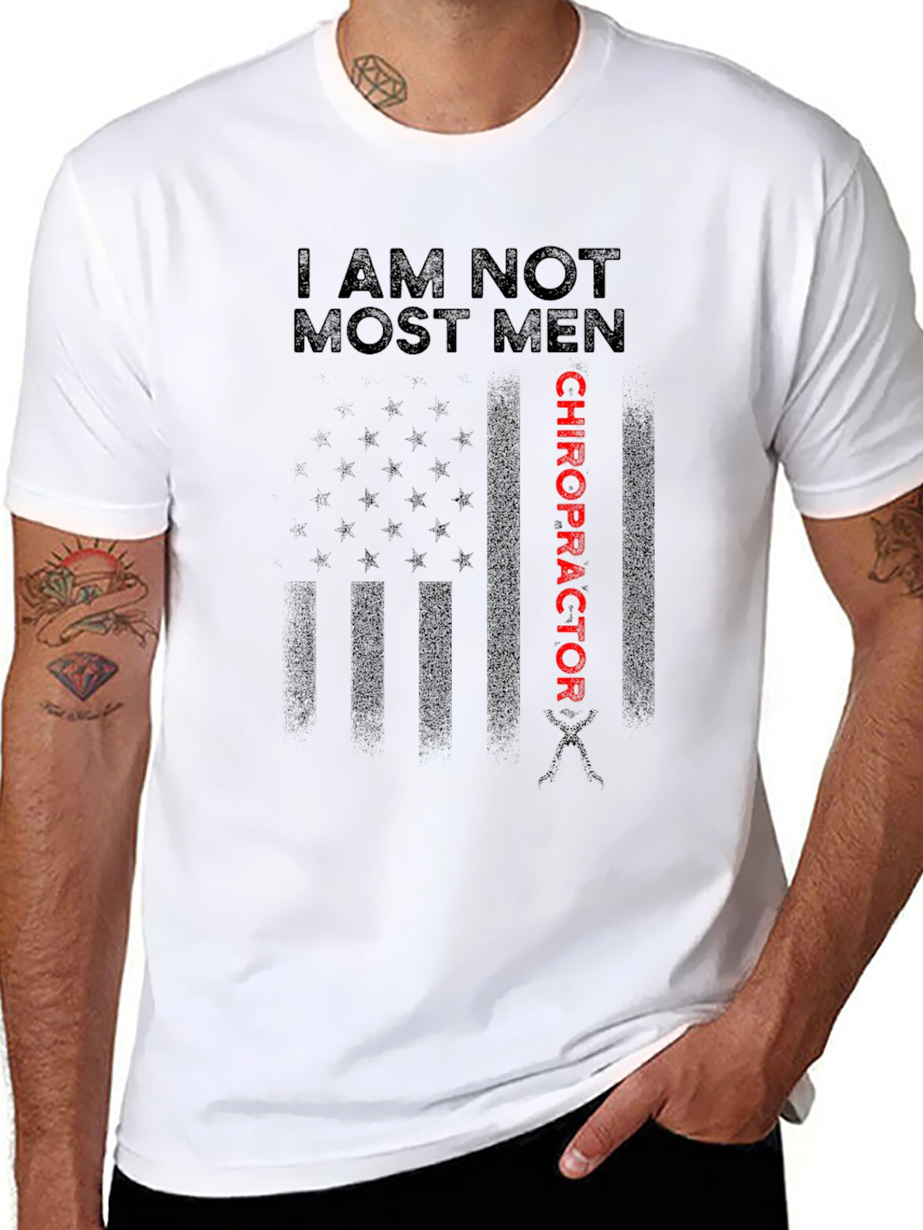 Chiropractor USA Flag Graphic T-Shirt