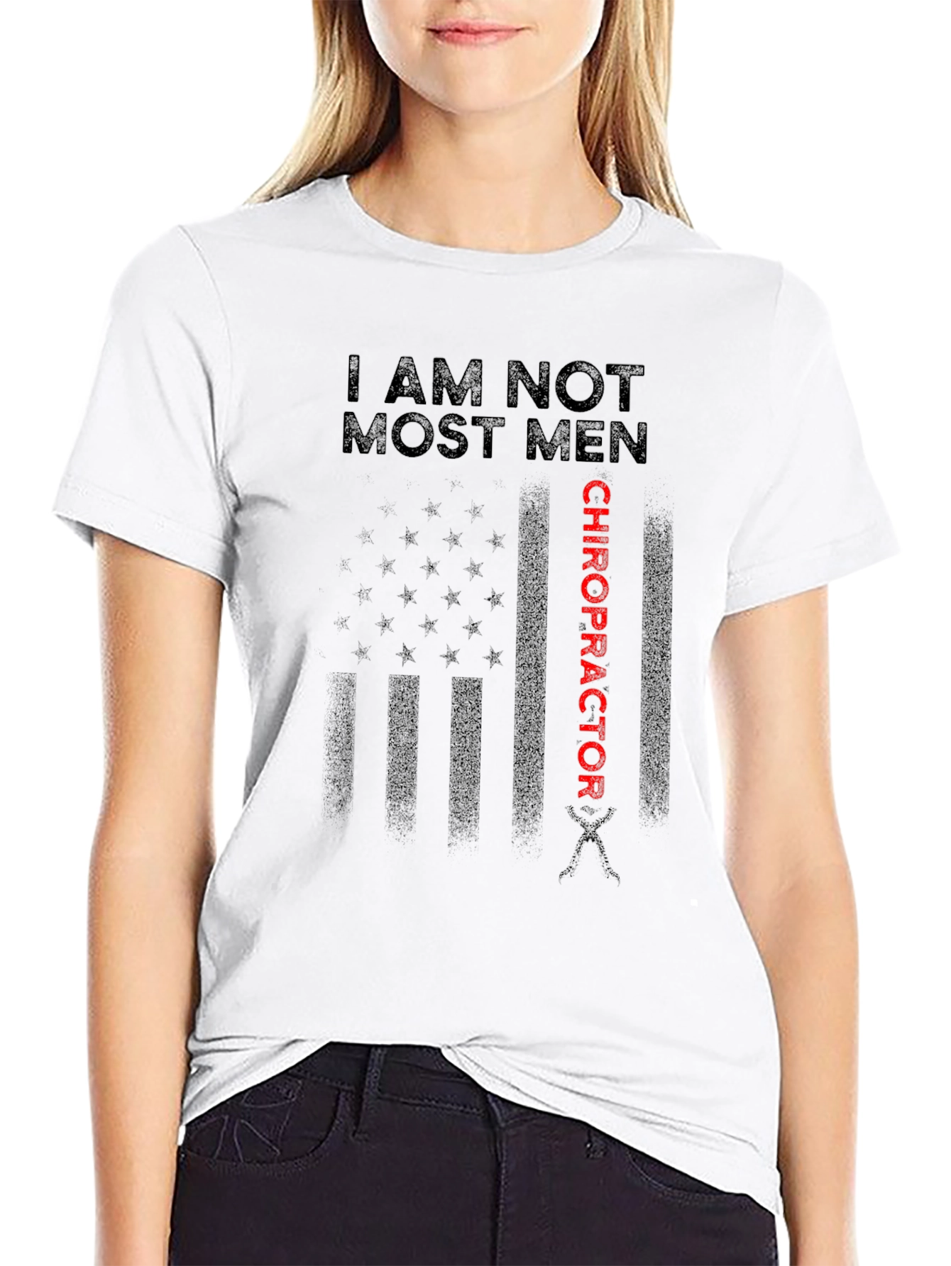 Chiropractor USA Flag Graphic T-Shirt
