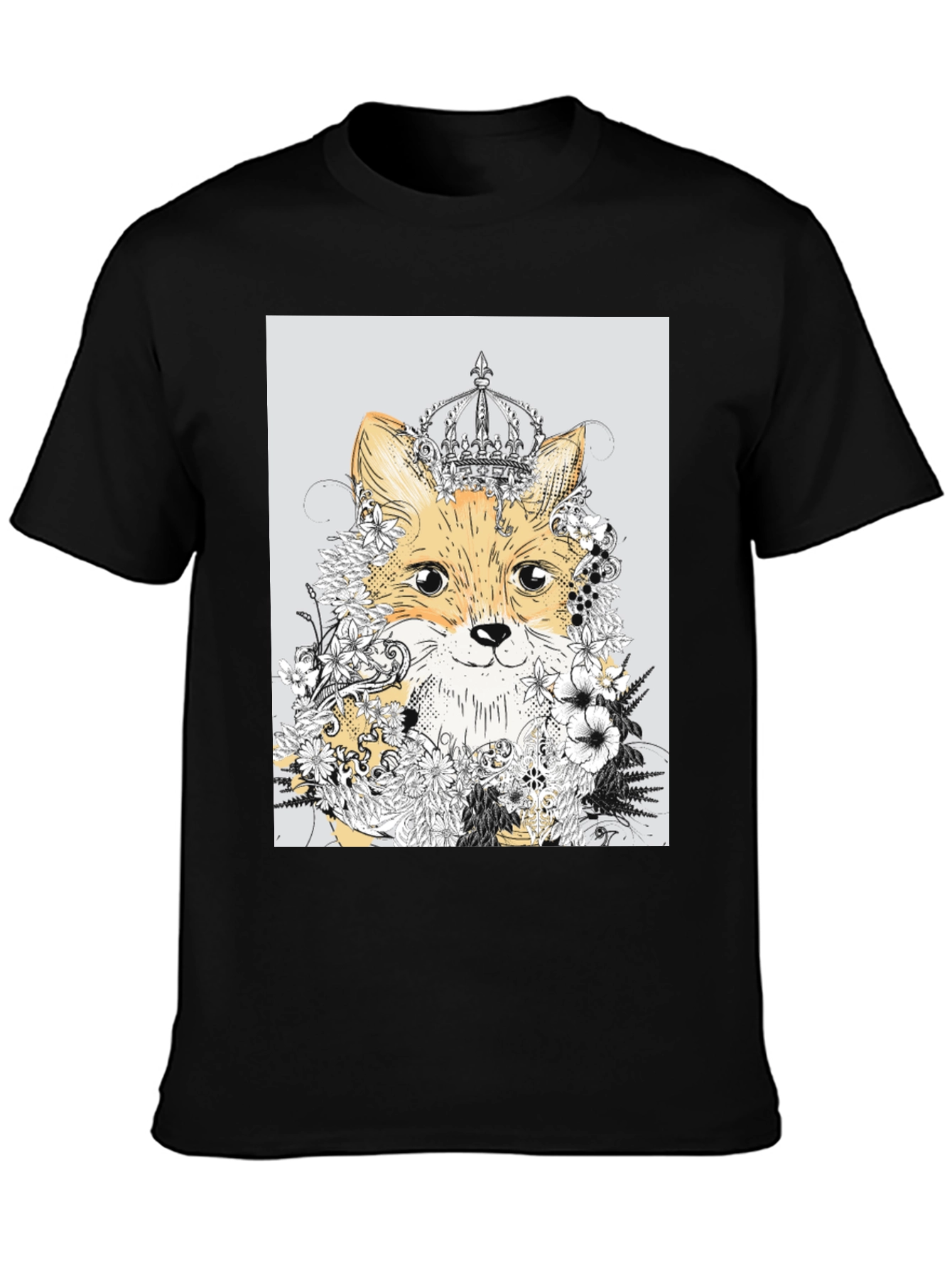 Fox & Floral Crown Graphic Tee
