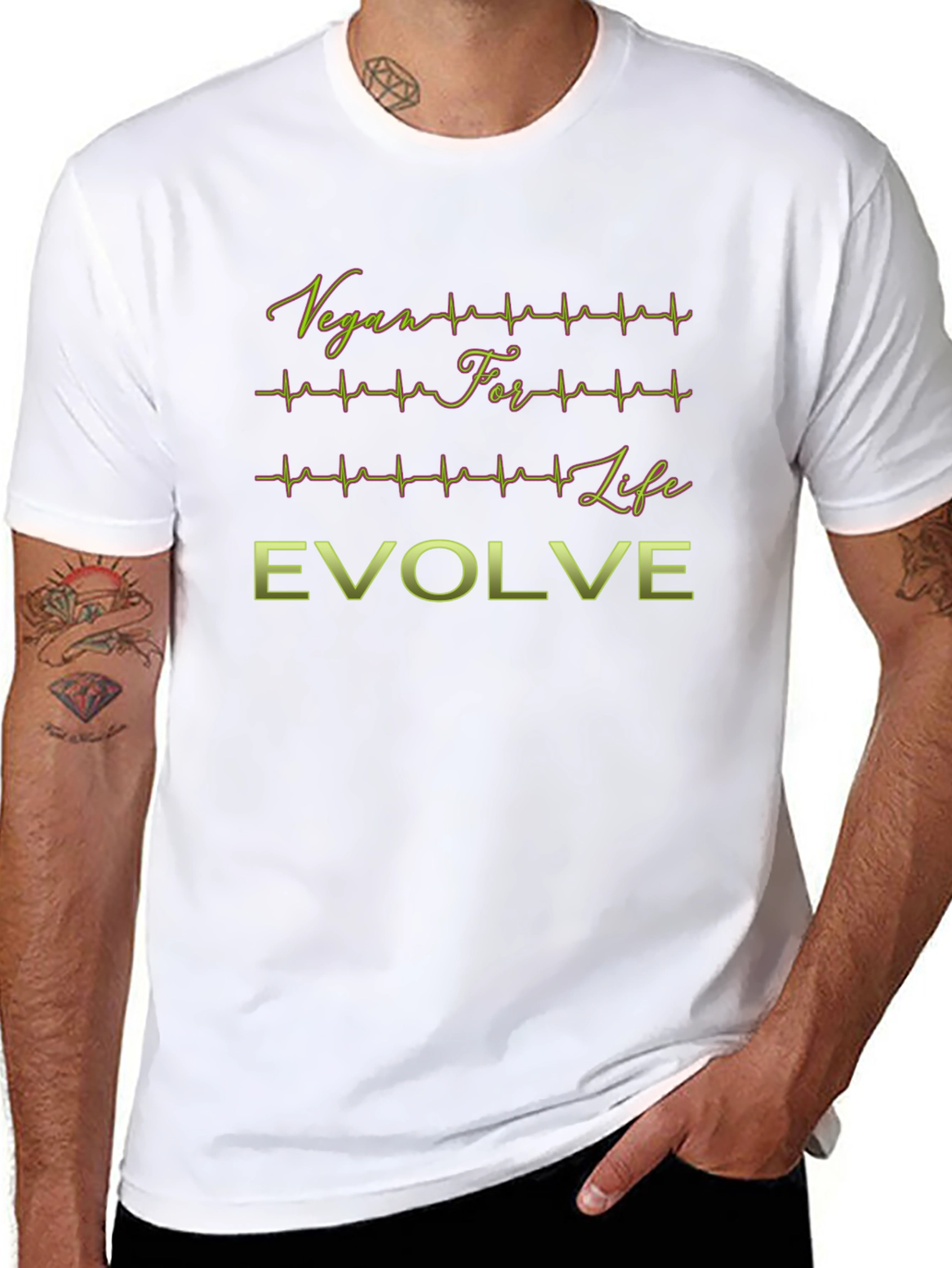 Vegan For Life Evolve Black T-Shirt
