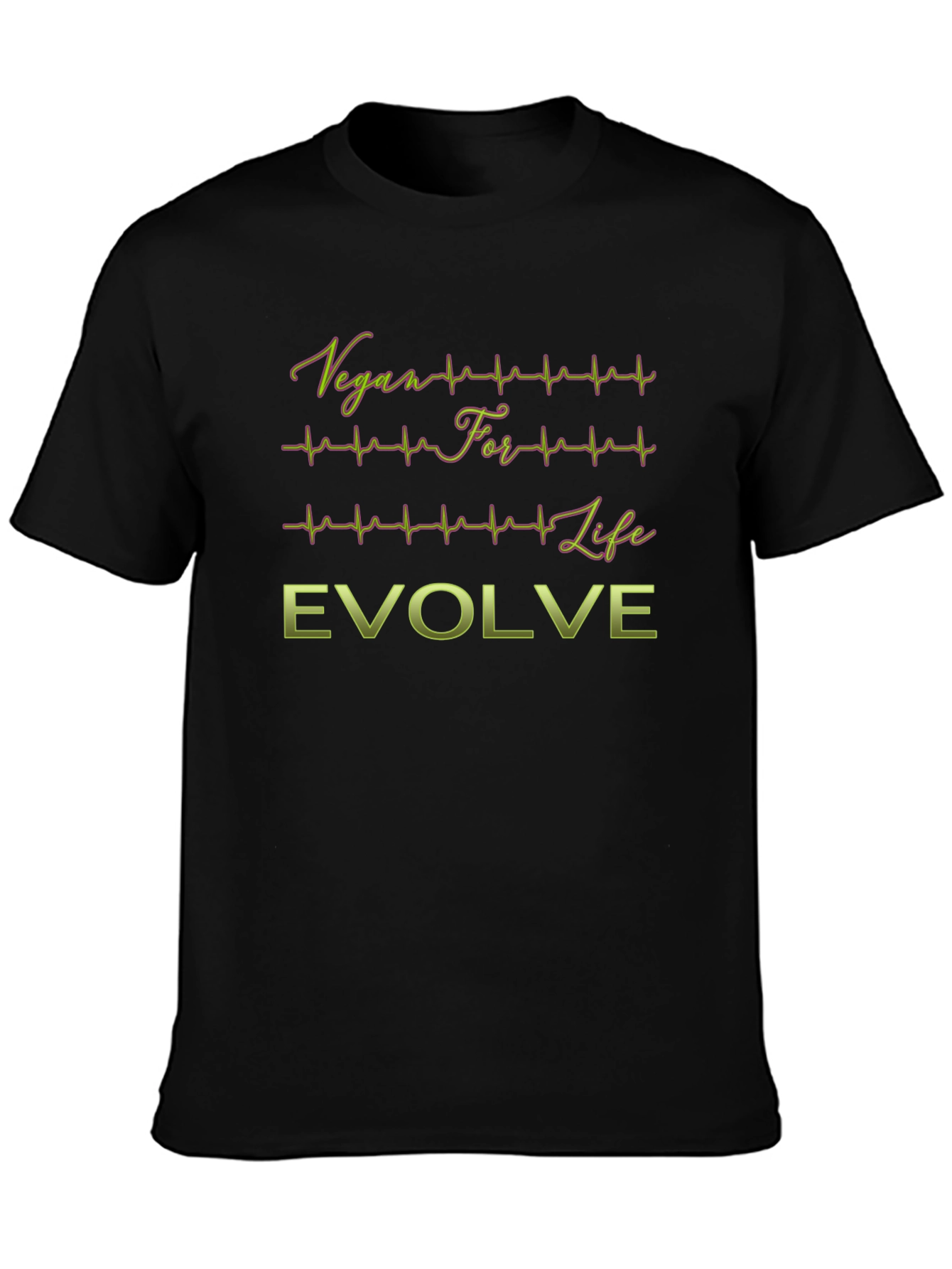 Vegan For Life Evolve Black T-Shirt
