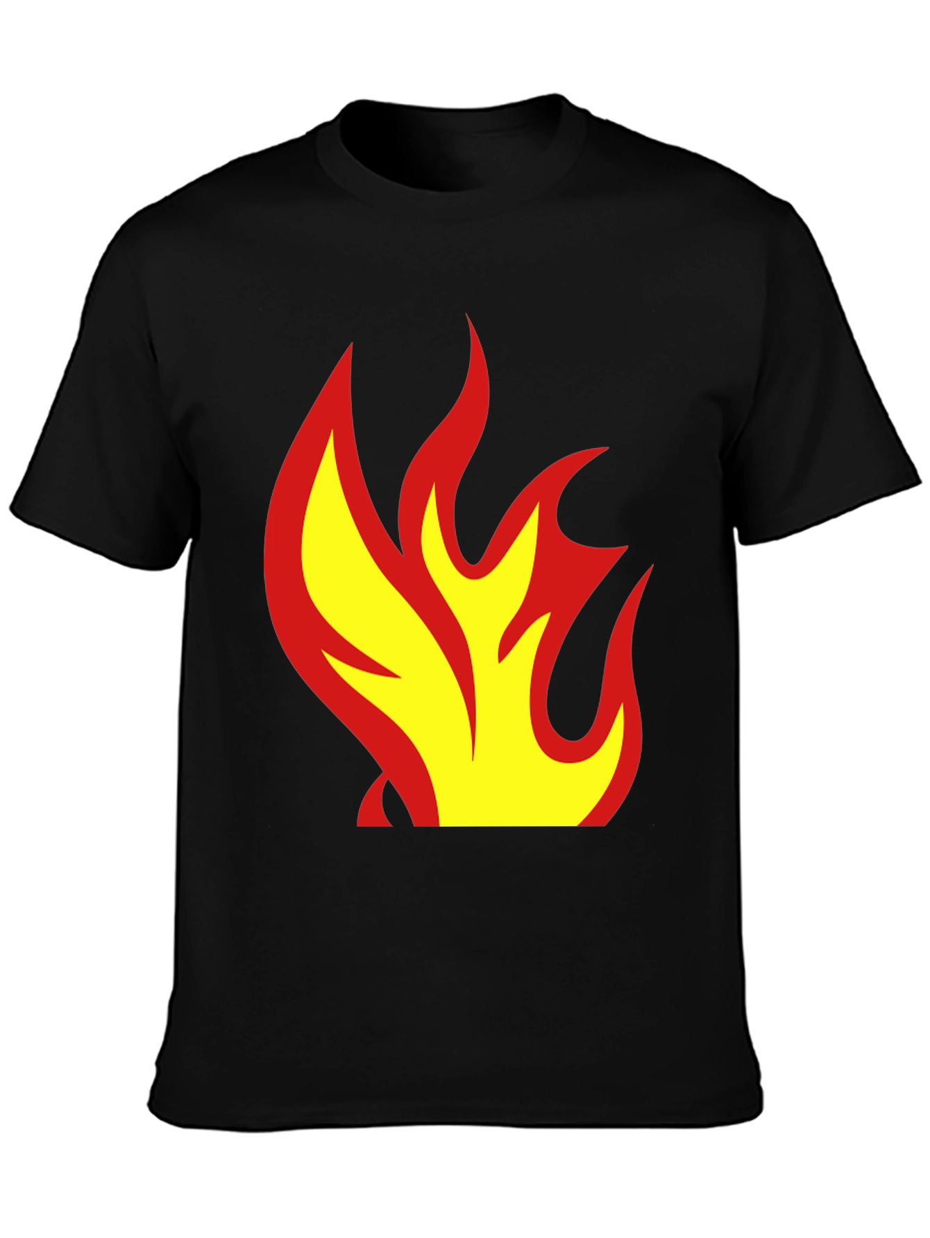 Flame Graphic Tee - Fire Design Black T-Shirt