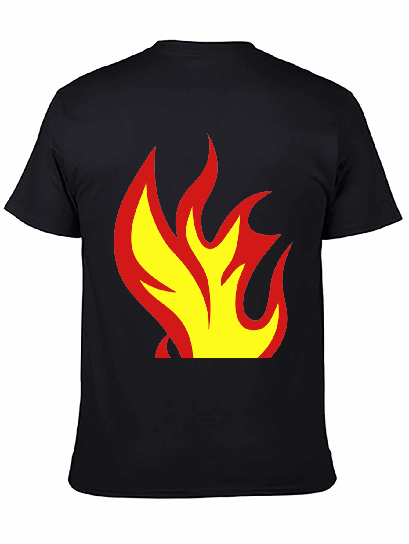 Flame Graphic Tee - Fire Design Black T-Shirt