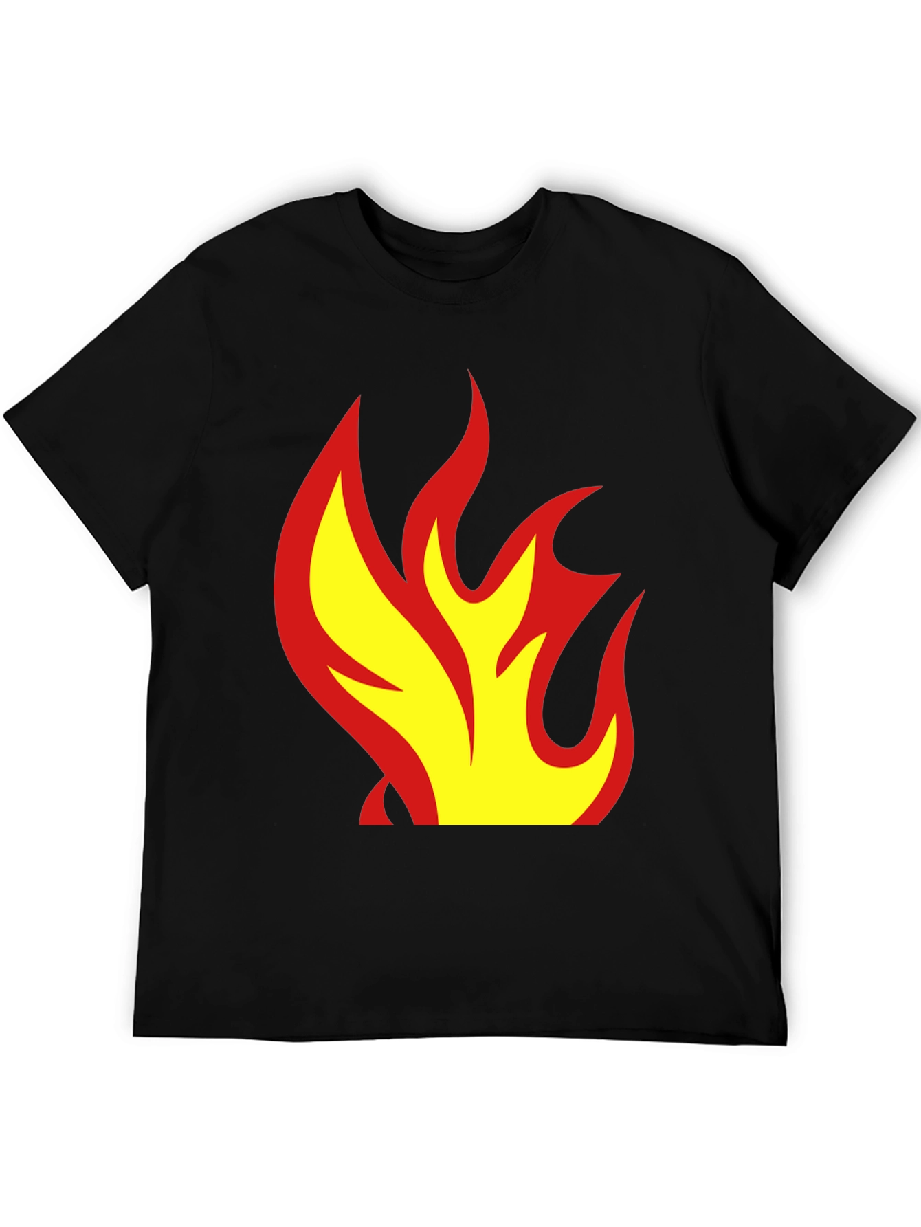 Flame Graphic Tee - Fire Design Black T-Shirt