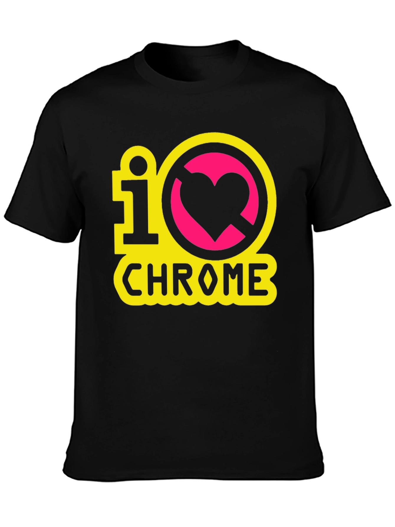 I Heart Chrome Graphic Tee - Black Casual T-Shirt