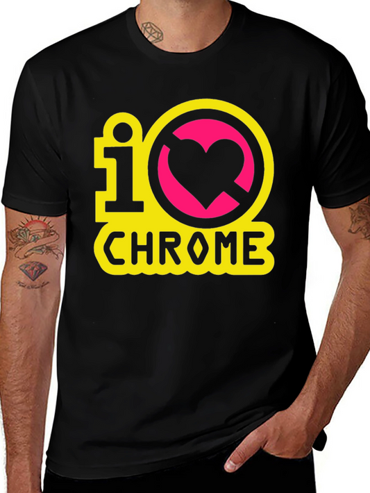I Heart Chrome Graphic Tee - Black Casual T-Shirt
