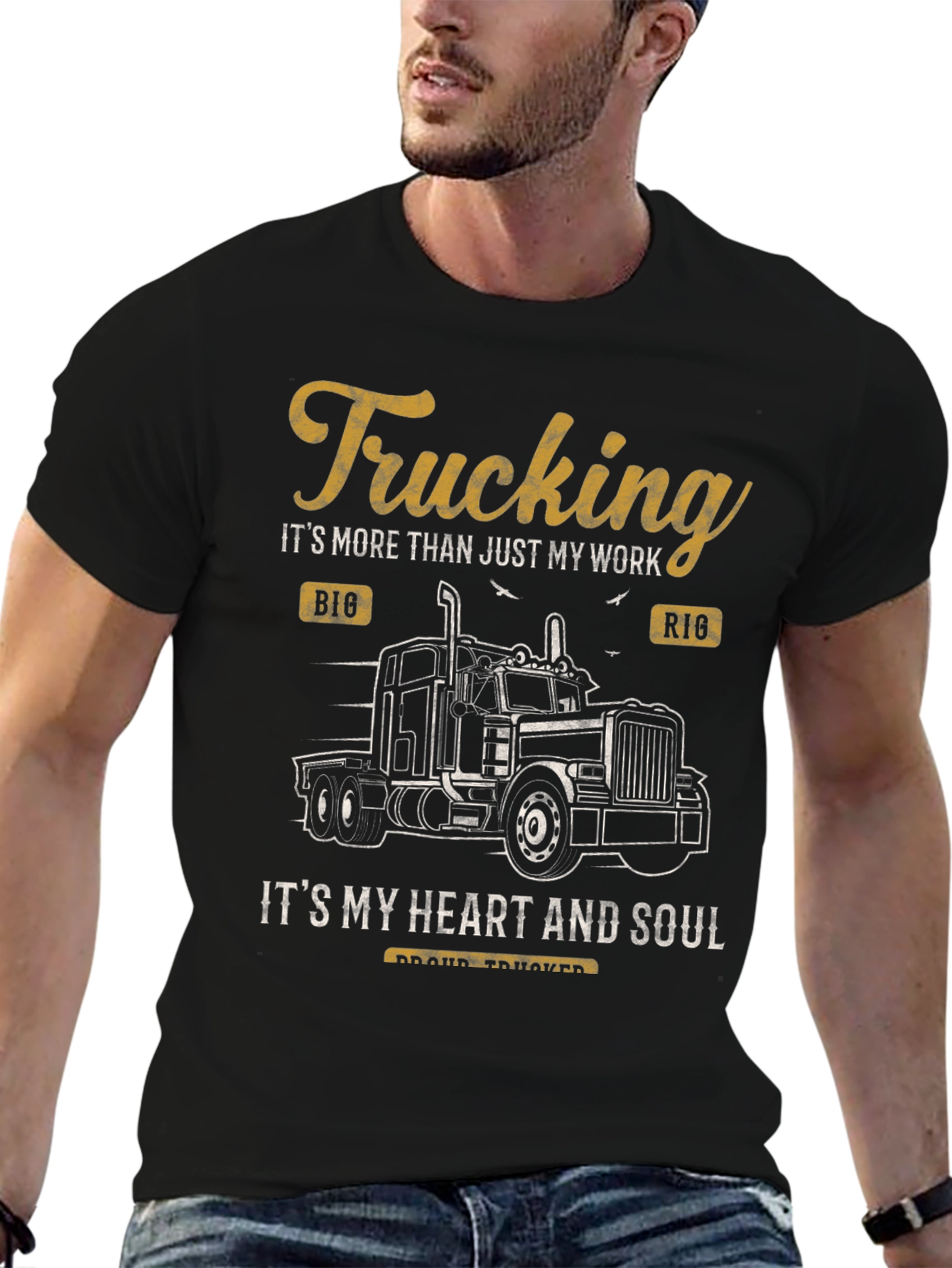 Trucking Heart & Soul Black Graphic Tee