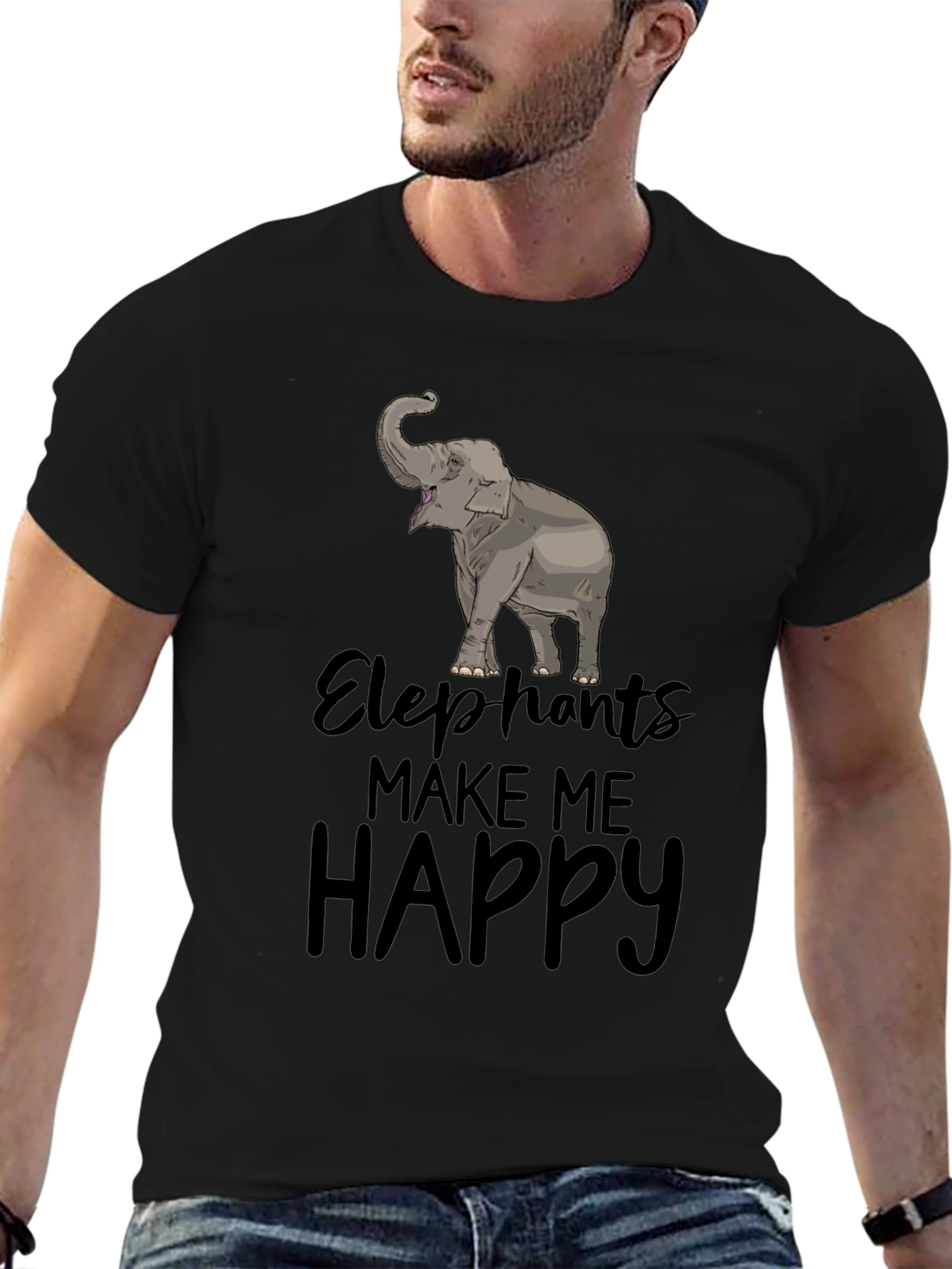 Elephants Make Me Happy T-Shirt
