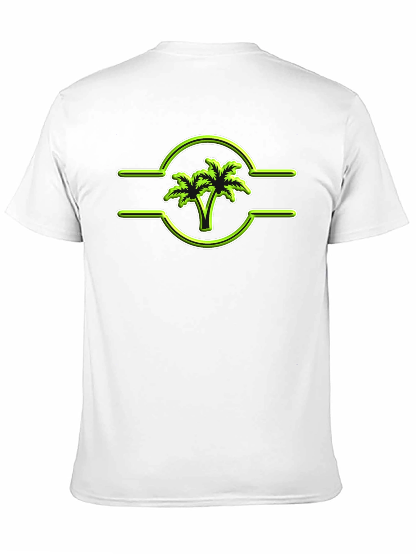 Tropical Palm Tree Graphic Tee - Casual Black T-Shirt