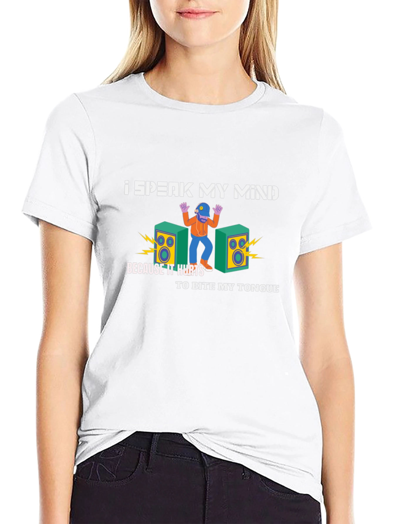 Speak My Mind Graphic Tee - Black Cotton T-Shirt