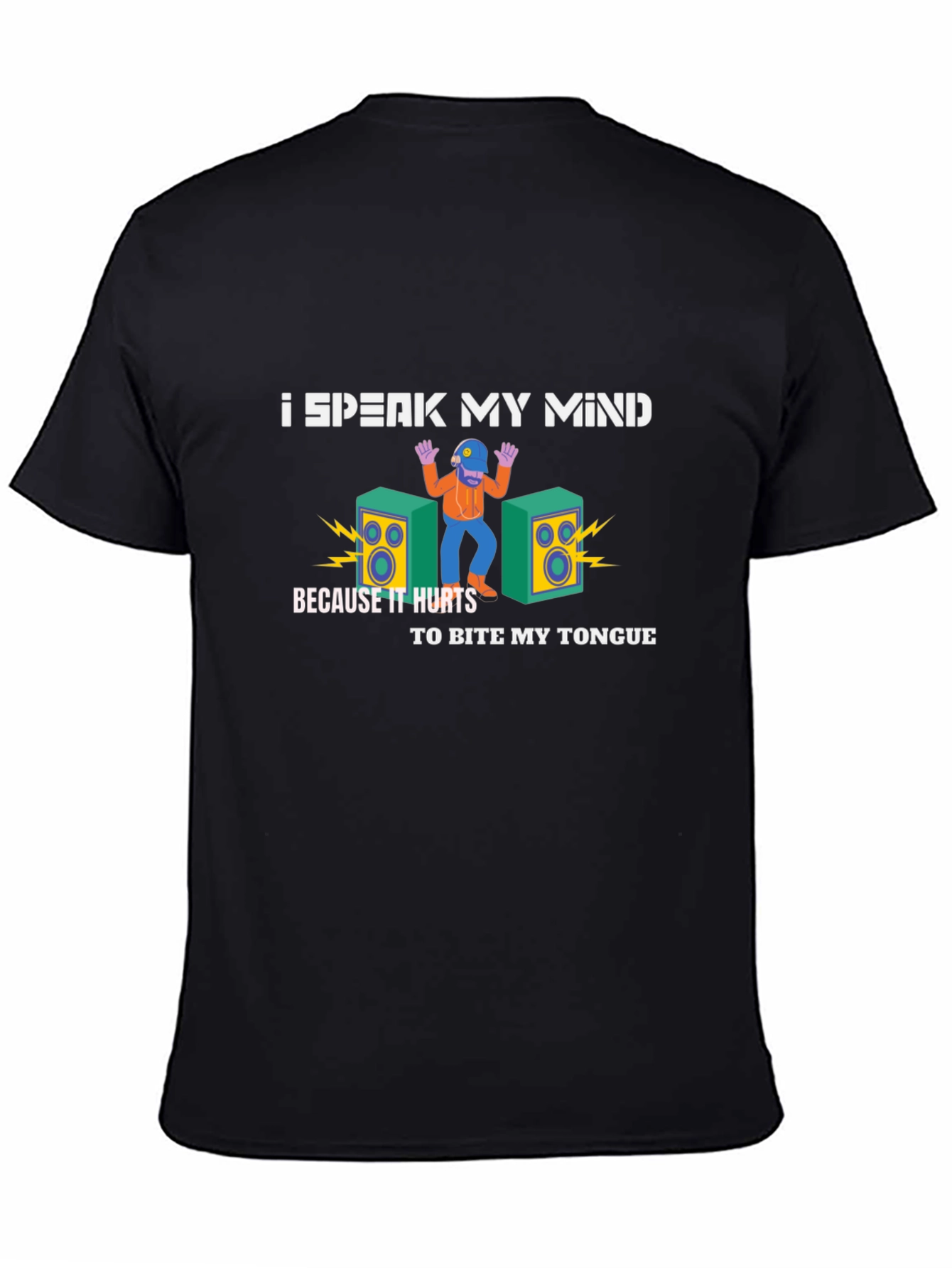 Speak My Mind Graphic Tee - Black Cotton T-Shirt