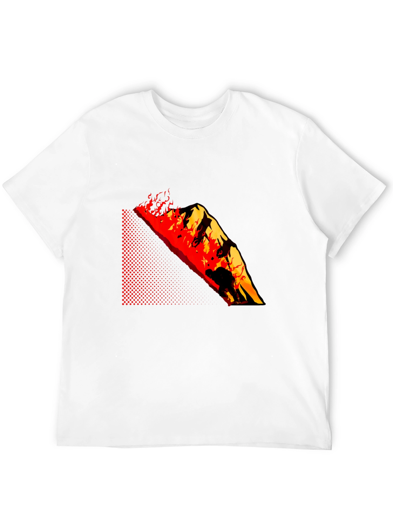 Burning Mountain Graphic Tee - Black Cotton Blend