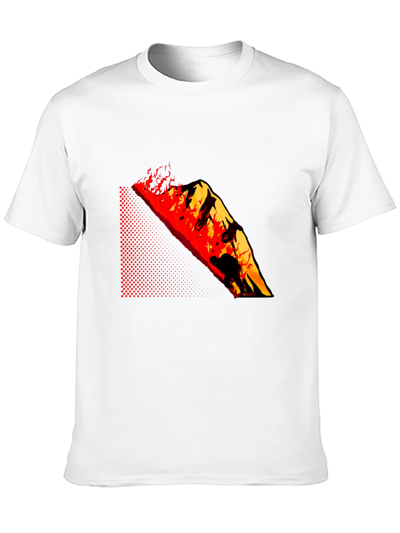 Burning Mountain Graphic Tee - Black Cotton Blend