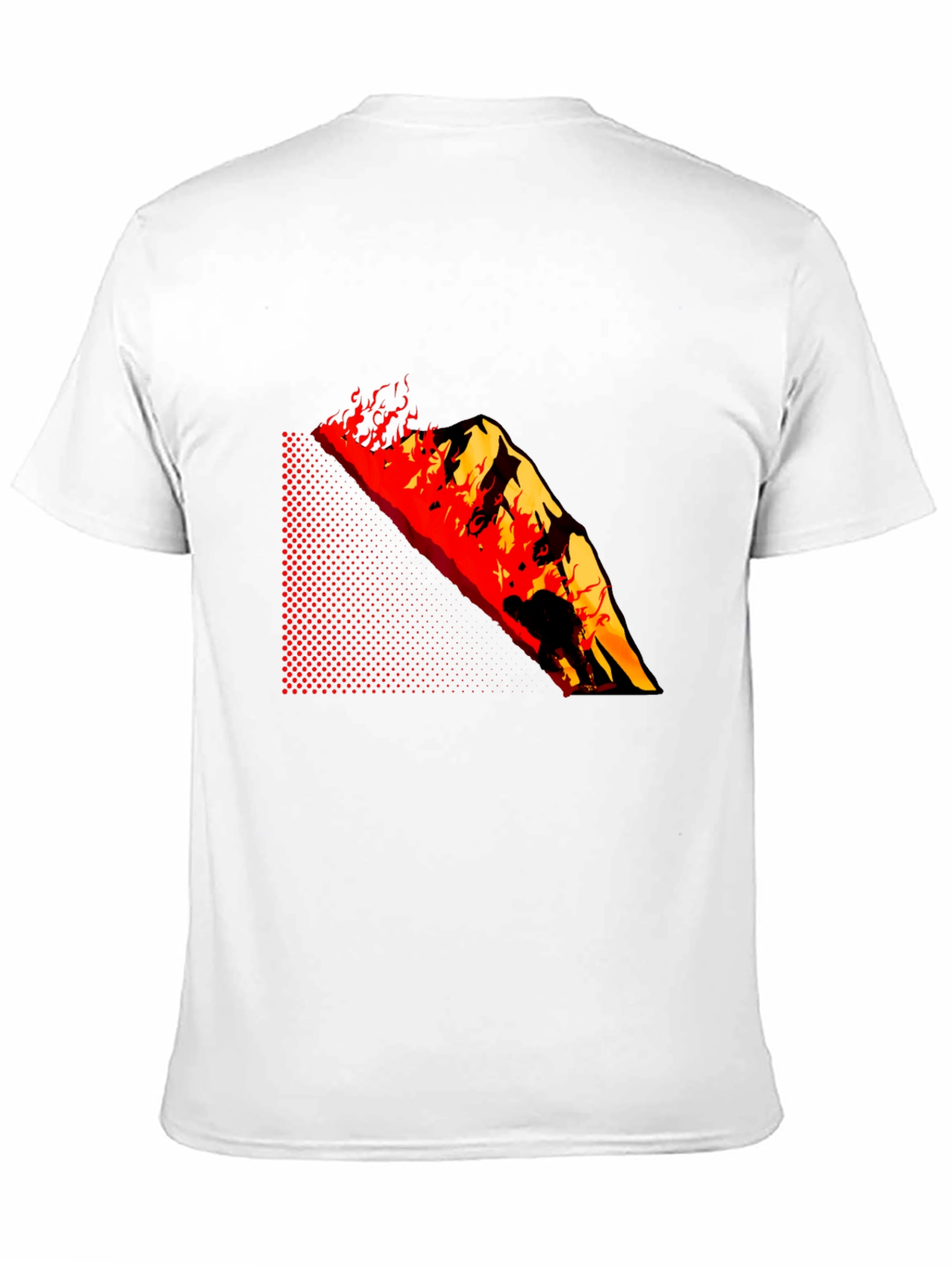 Burning Mountain Graphic Tee - Black Cotton Blend