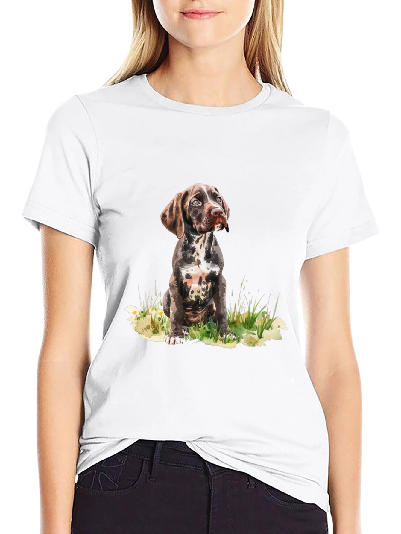Dog Portrait Graphic Tee - Casual Style