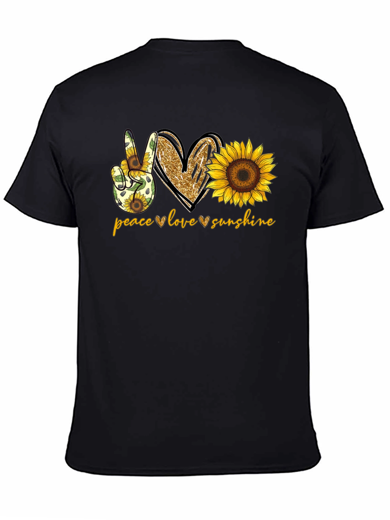 Peace Love Sunshine Sunflower Graphic T-Shirt