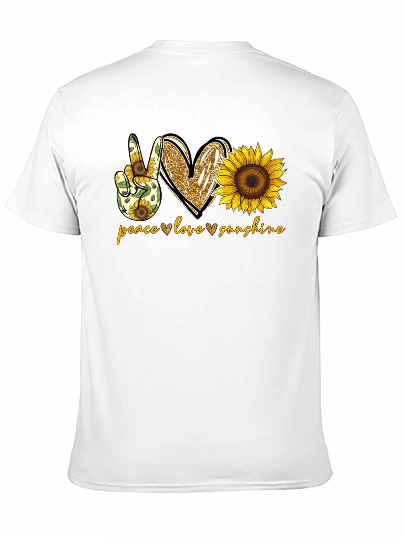Peace Love Sunshine Sunflower Graphic T-Shirt
