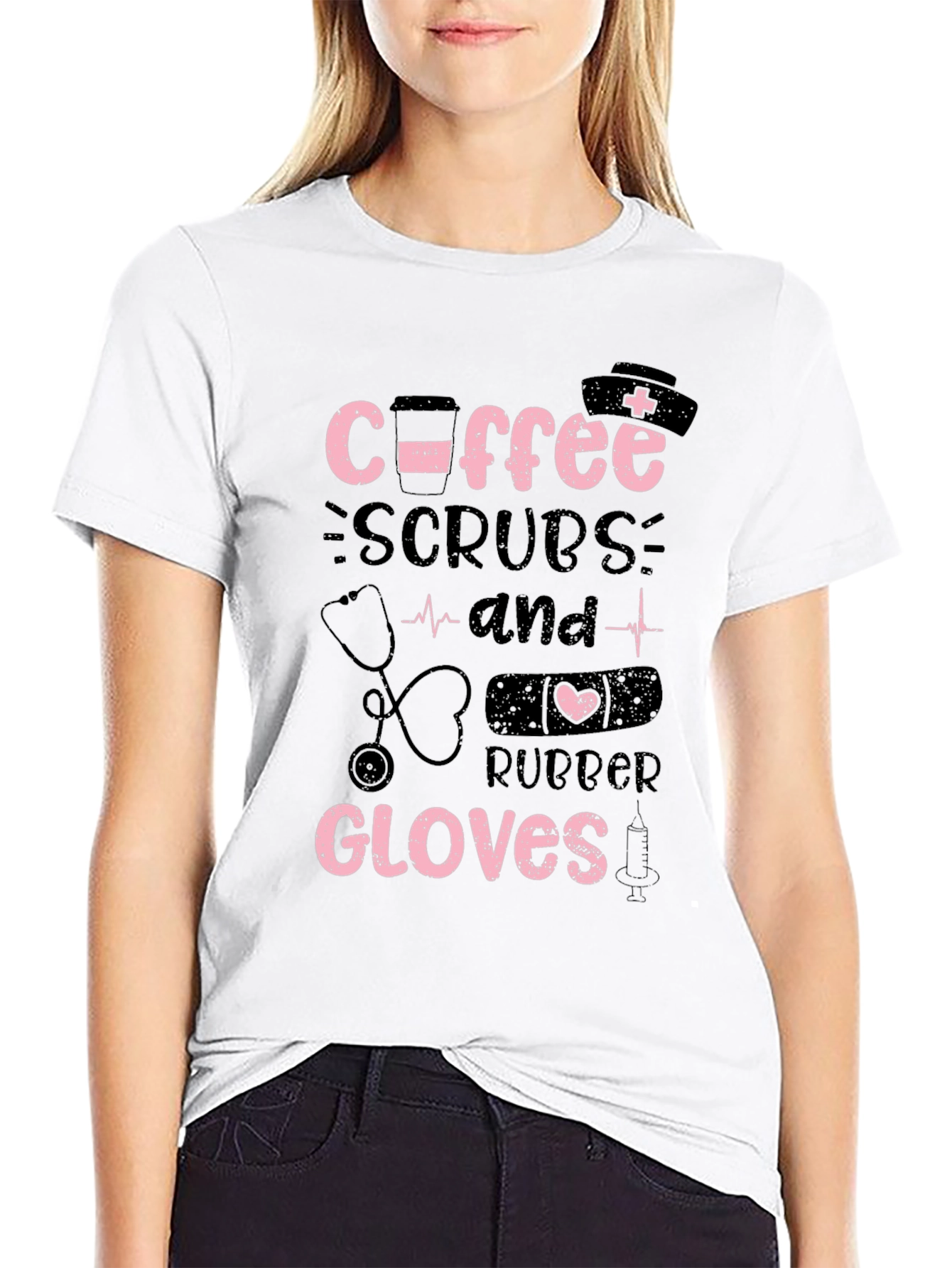 Coffee Scrubs Rubber Gloves T-Shirt - Nurse Life Apparel
