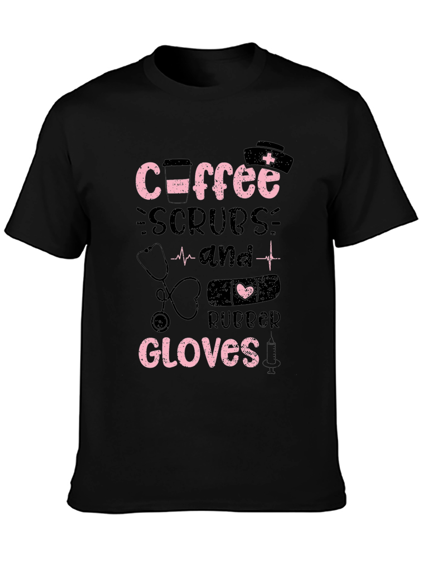 Coffee Scrubs Rubber Gloves T-Shirt - Nurse Life Apparel