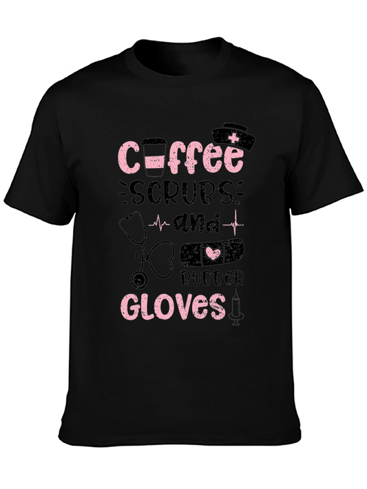 Coffee Scrubs Rubber Gloves T-Shirt - Nurse Life Apparel