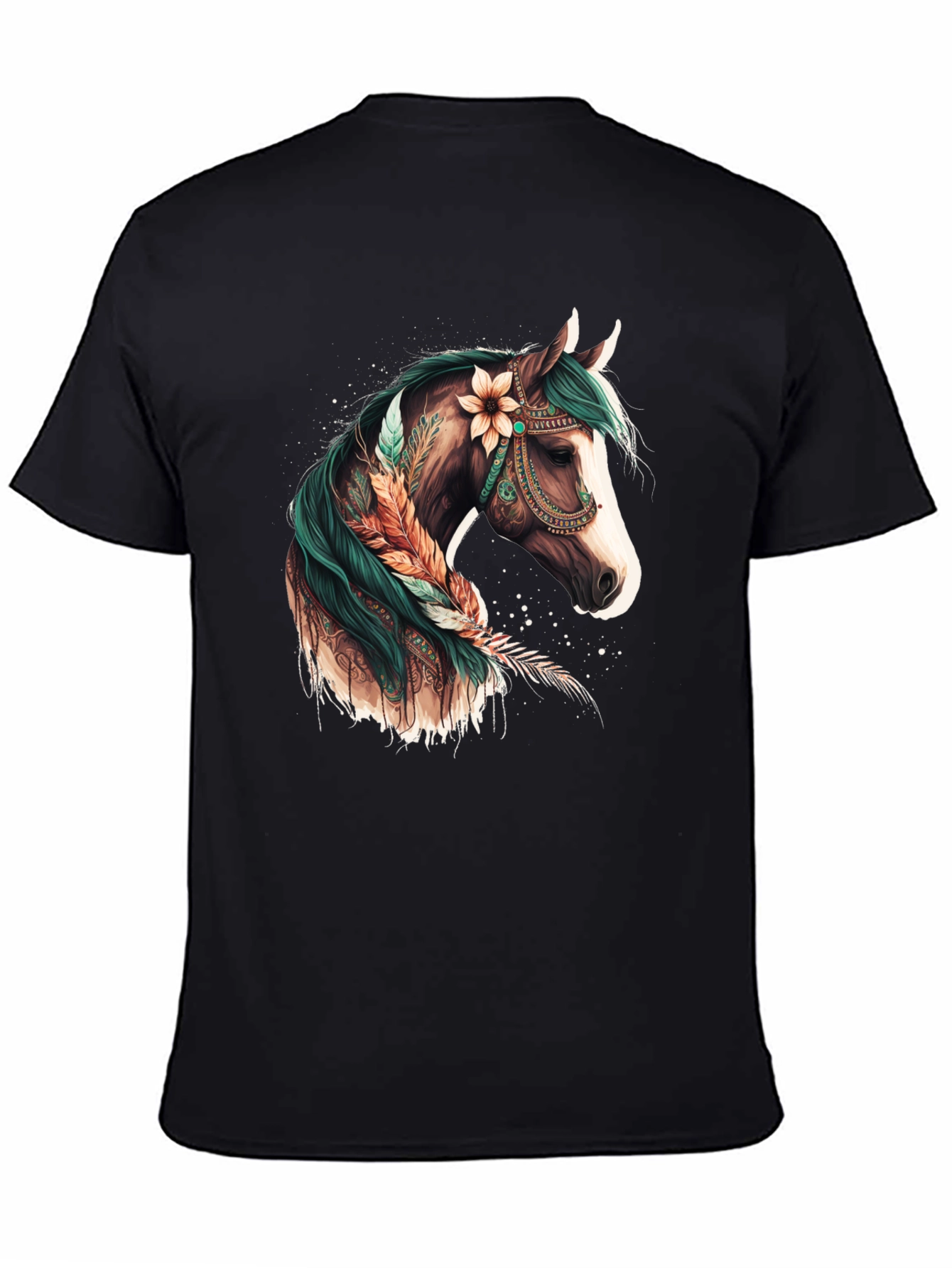 Boho Horse Graphic Tee - Black T-Shirt
