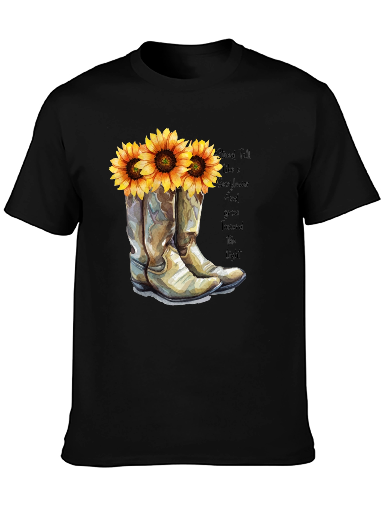 Sunflower Cowboy Boots T-Shirt - Country Chic