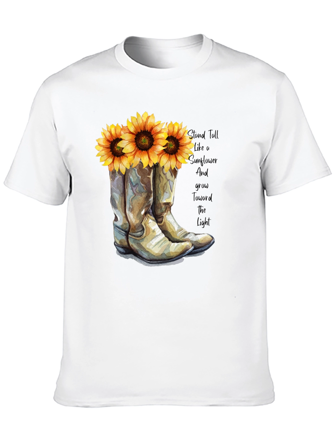 Sunflower Cowboy Boots T-Shirt - Country Chic