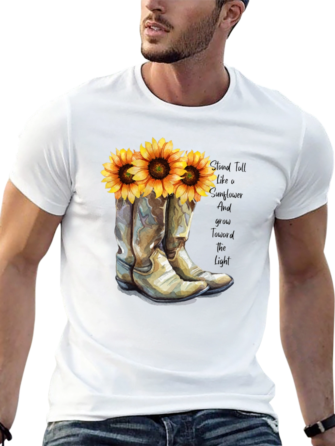 Sunflower Cowboy Boots T-Shirt - Country Chic