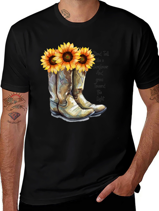 Sunflower Cowboy Boots T-Shirt - Country Chic