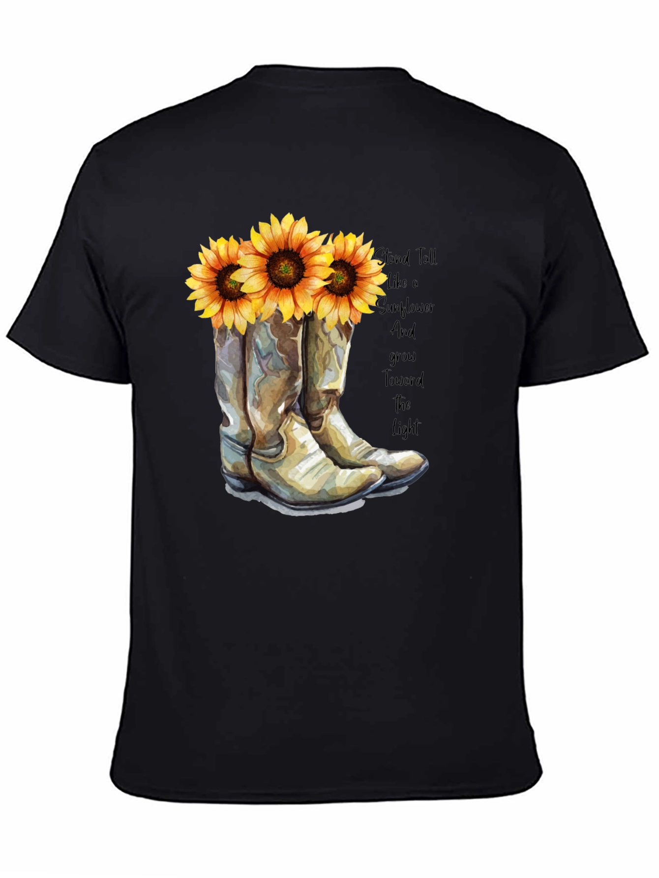 Sunflower Cowboy Boots T-Shirt - Country Chic