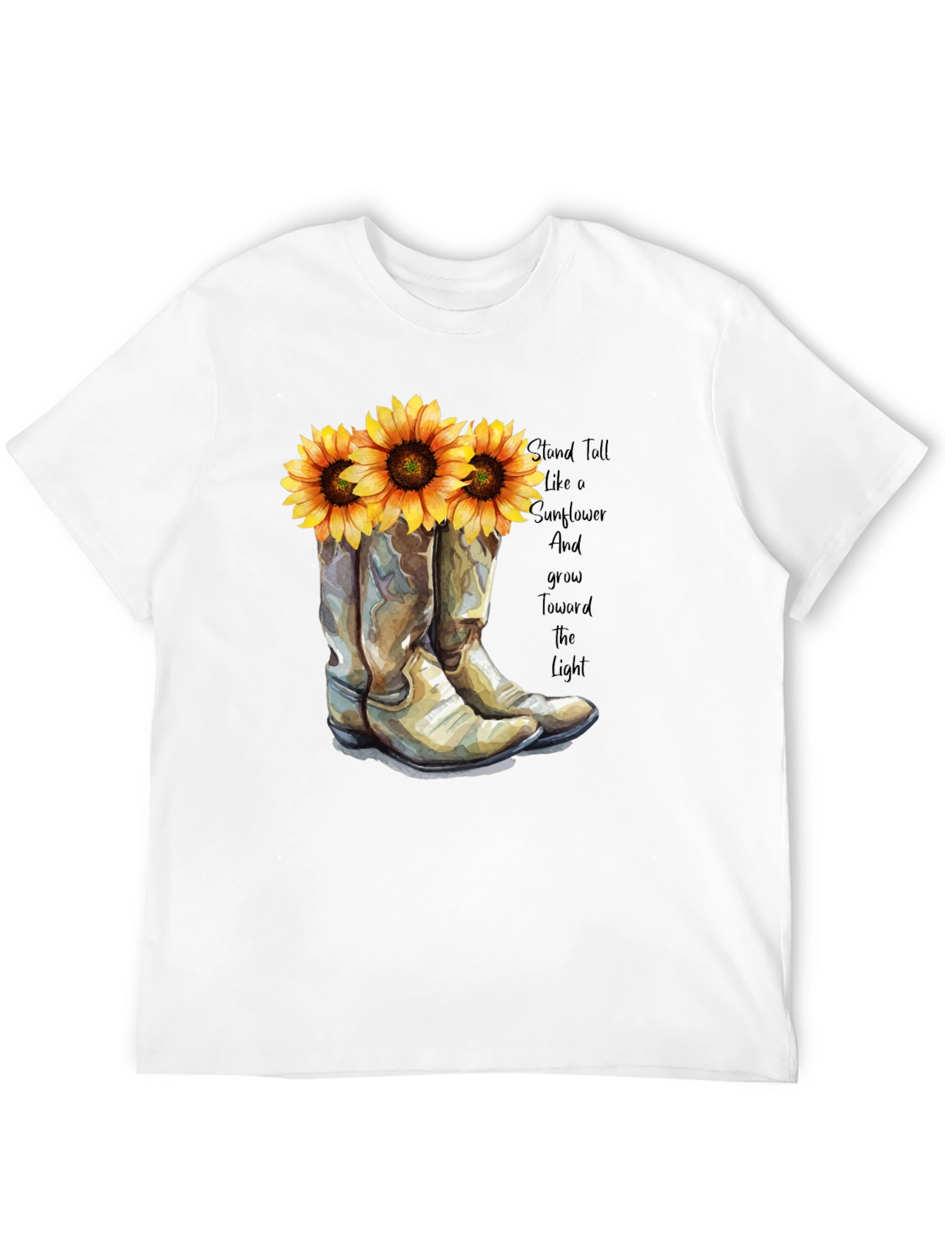 Sunflower Cowboy Boots T-Shirt - Country Chic