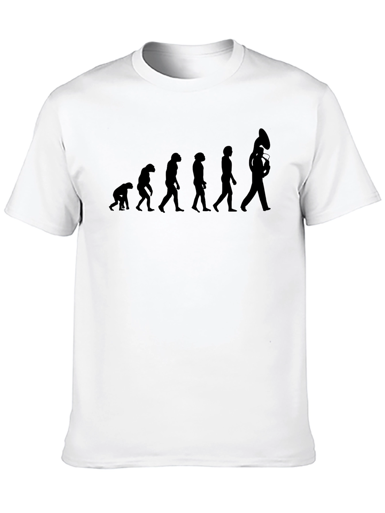 Evolution of Tuba Player Black T-Shirt