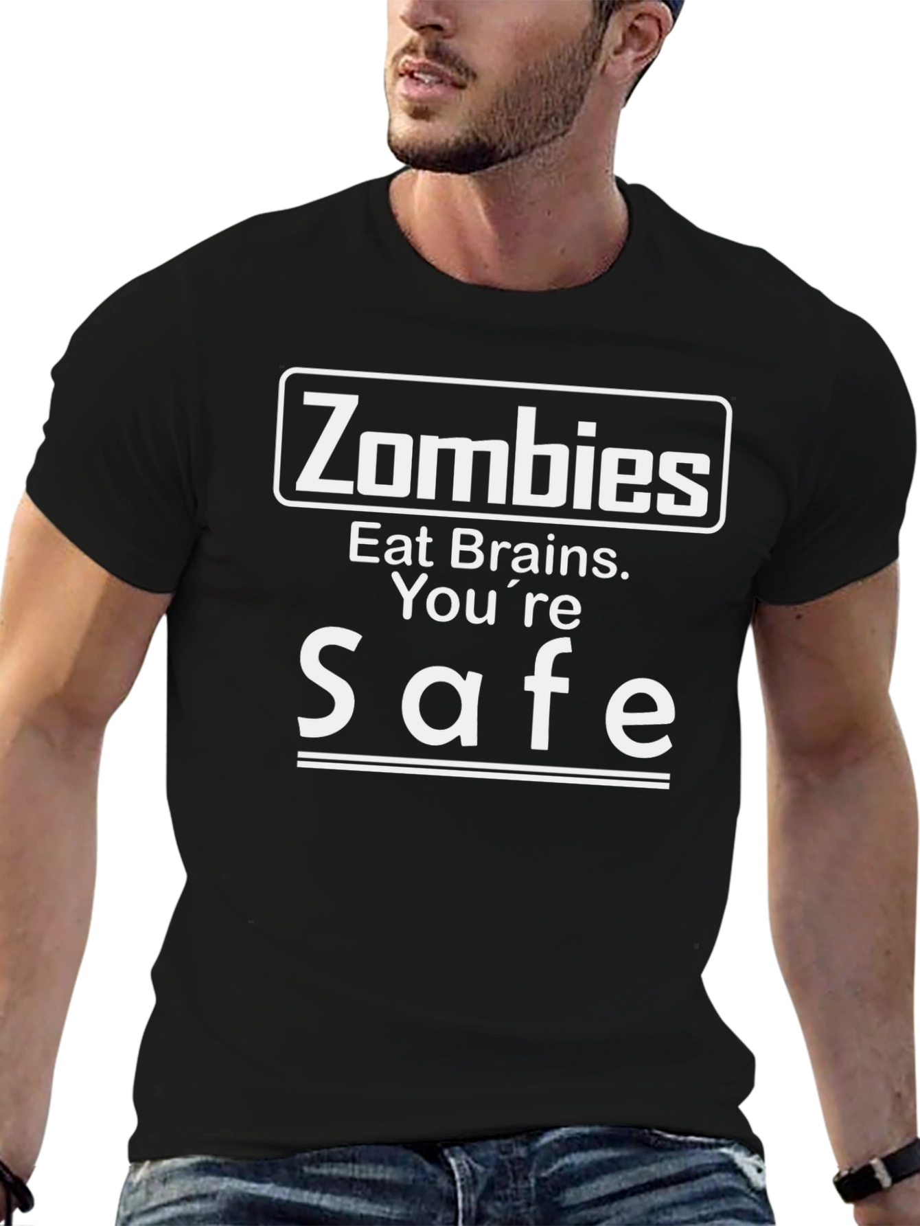 Funny Zombies Eat Brains Graphic T-Shirt