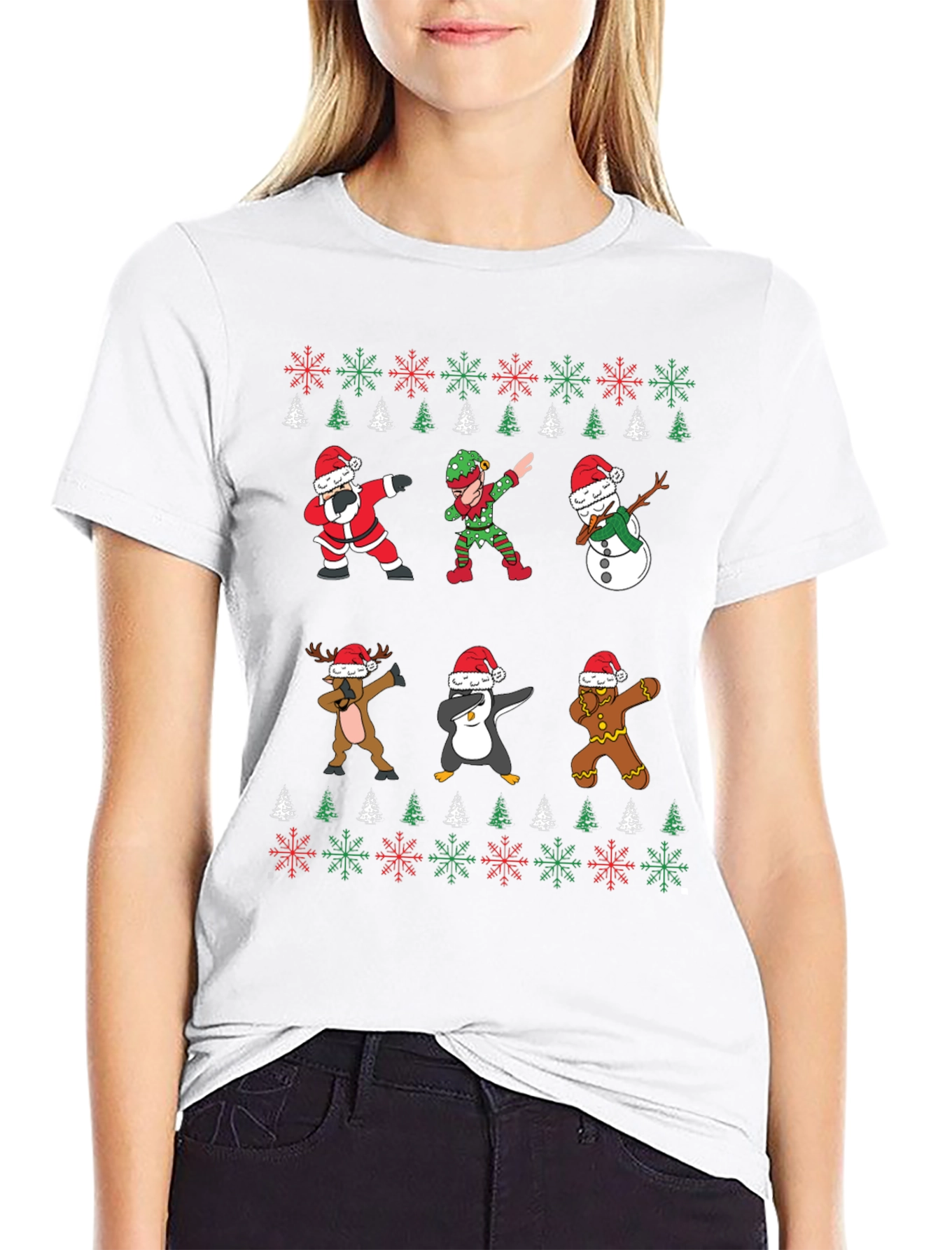 Christmas Dab T-Shirt - Santa Elf Reindeer Penguin