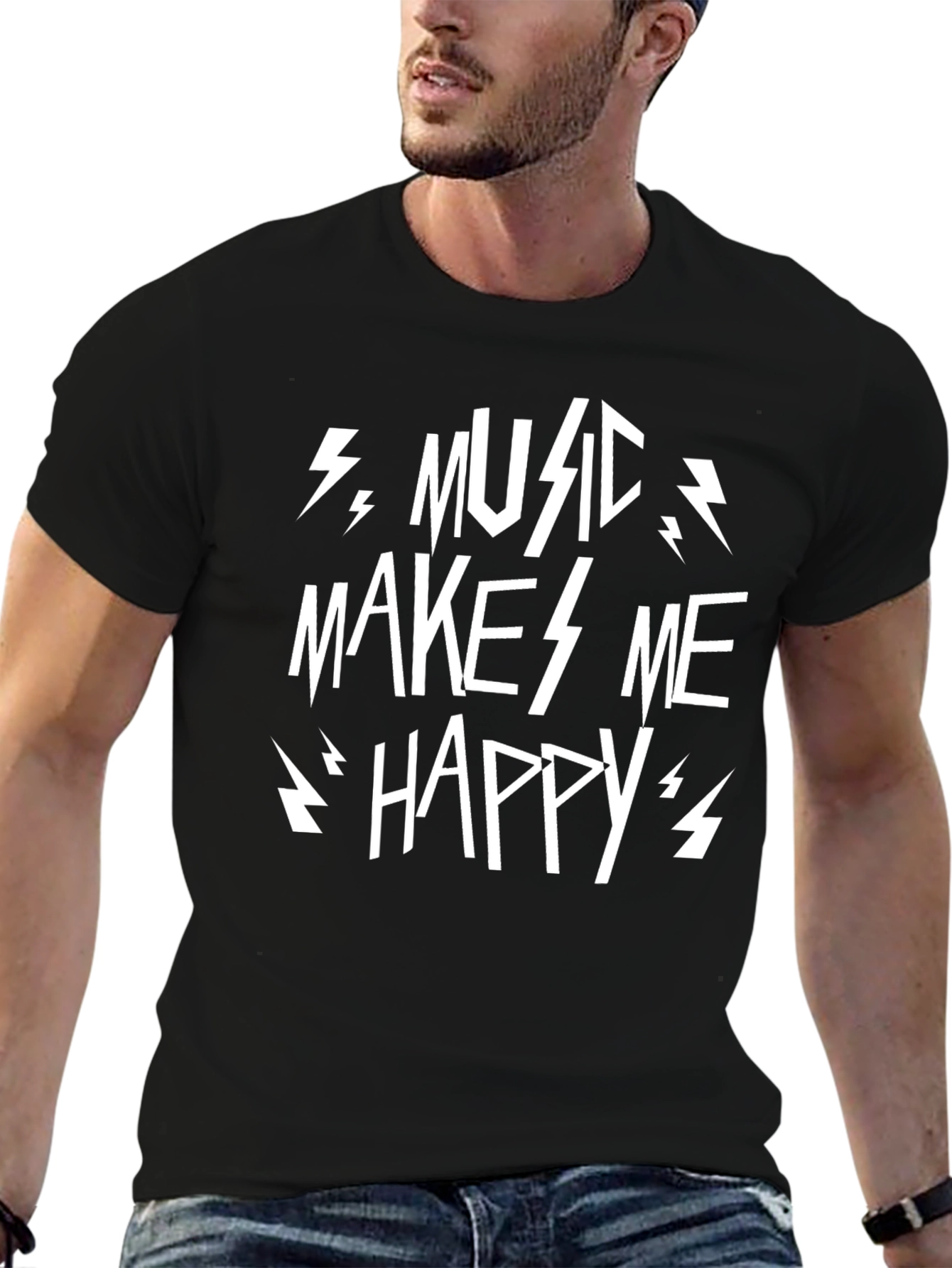 Music Makes Me Happy Graphic T-Shirt