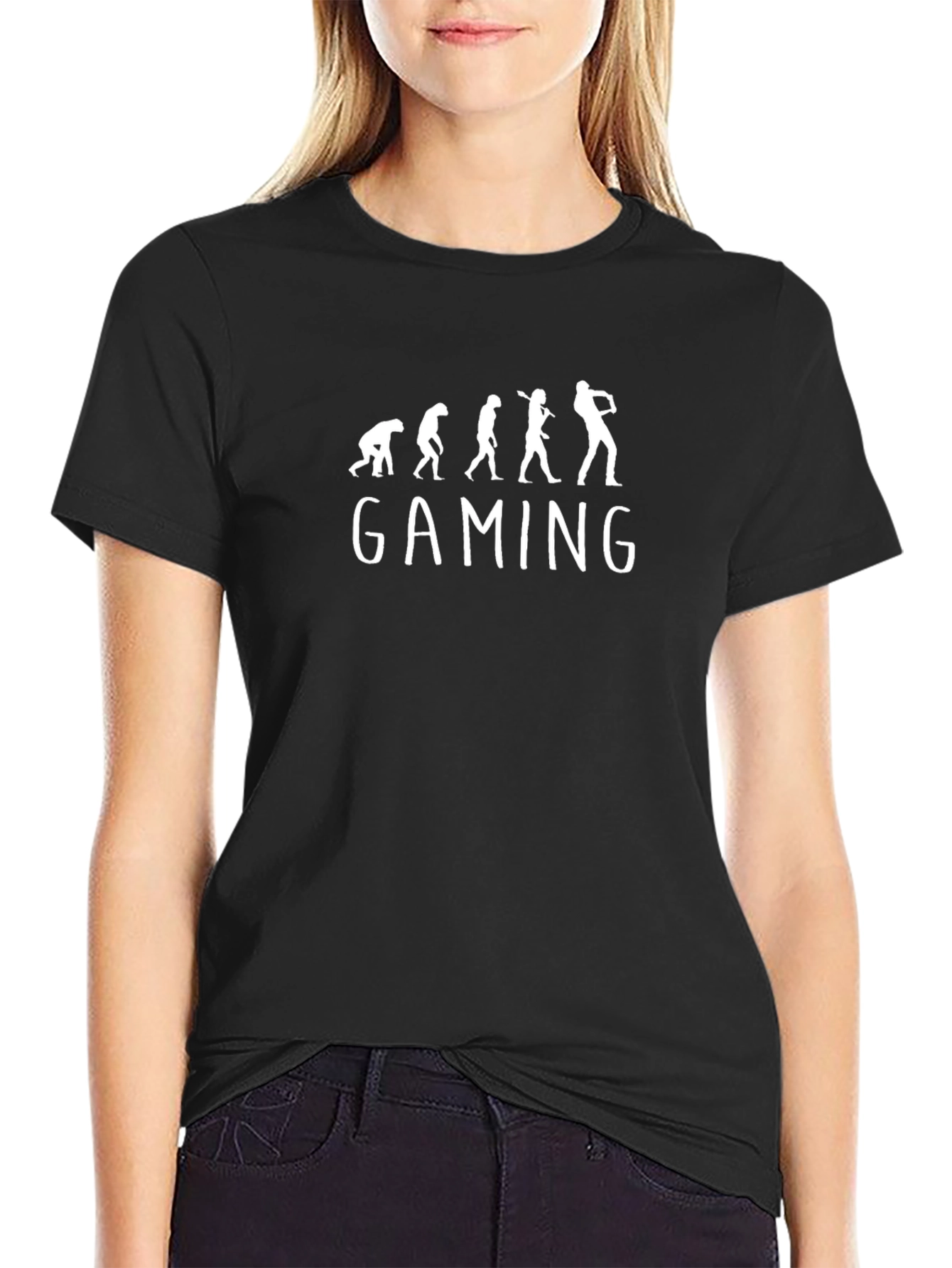 Gaming Evolution Graphic Tee - Black Crew Neck T-Shirt