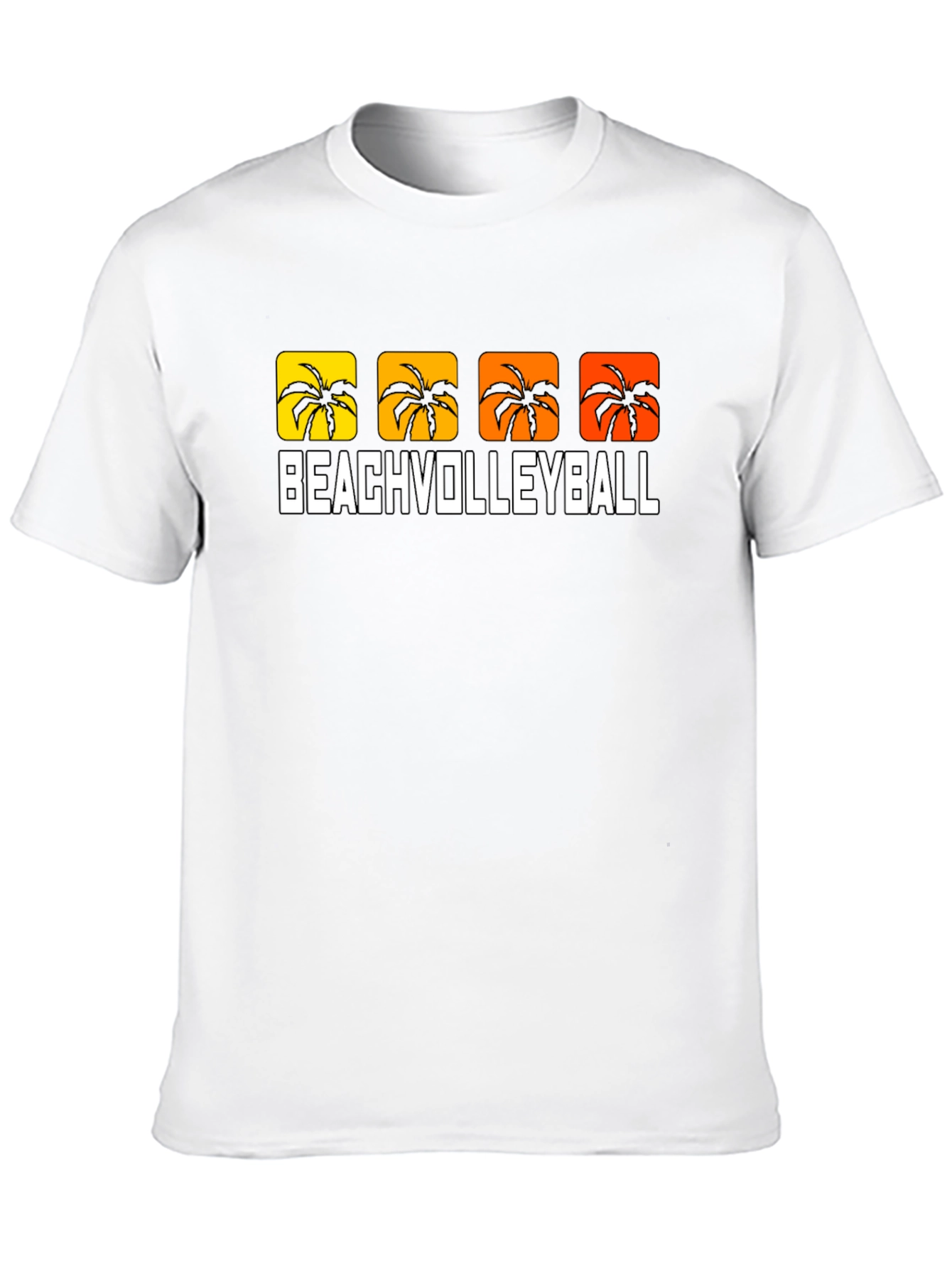 Beach Volleyball Palm Tree Graphic T-Shirt