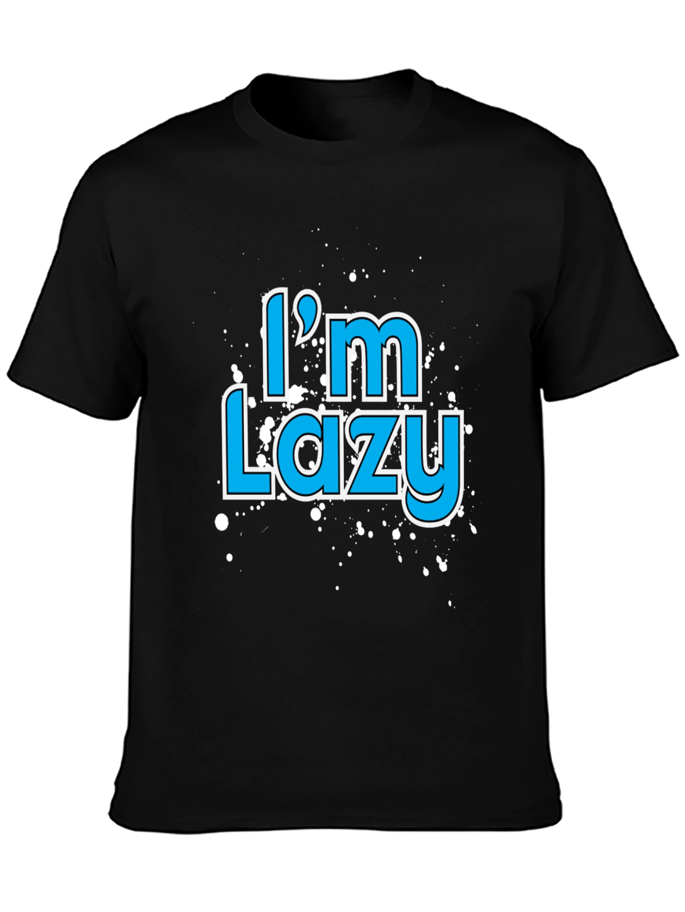 Im Lazy Graphic Print Black T-Shirt