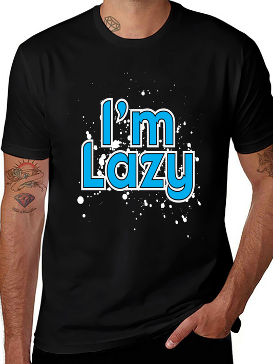 Im Lazy Graphic Print Black T-Shirt
